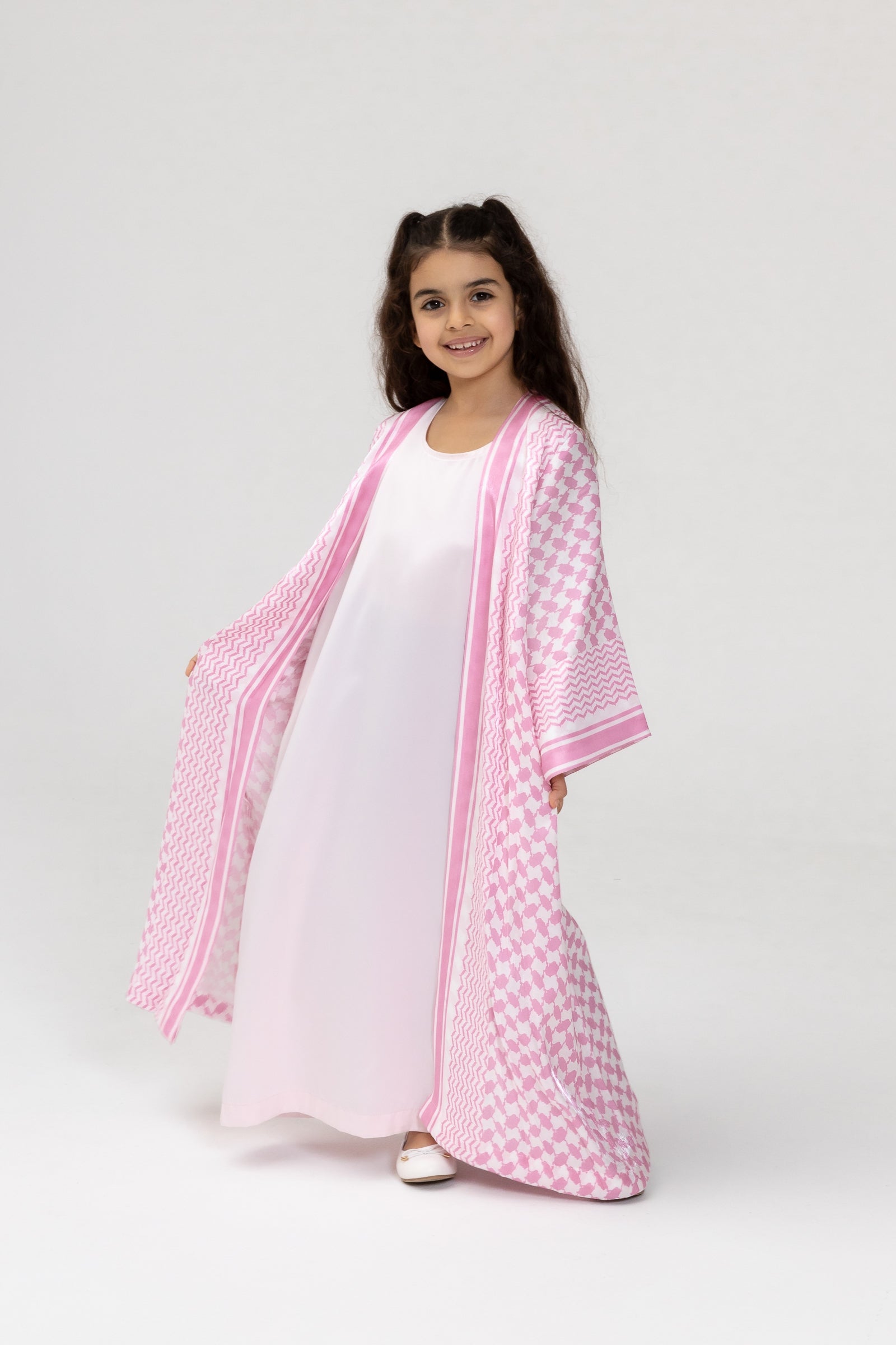 Kid Keffiyeh Pink Abaya