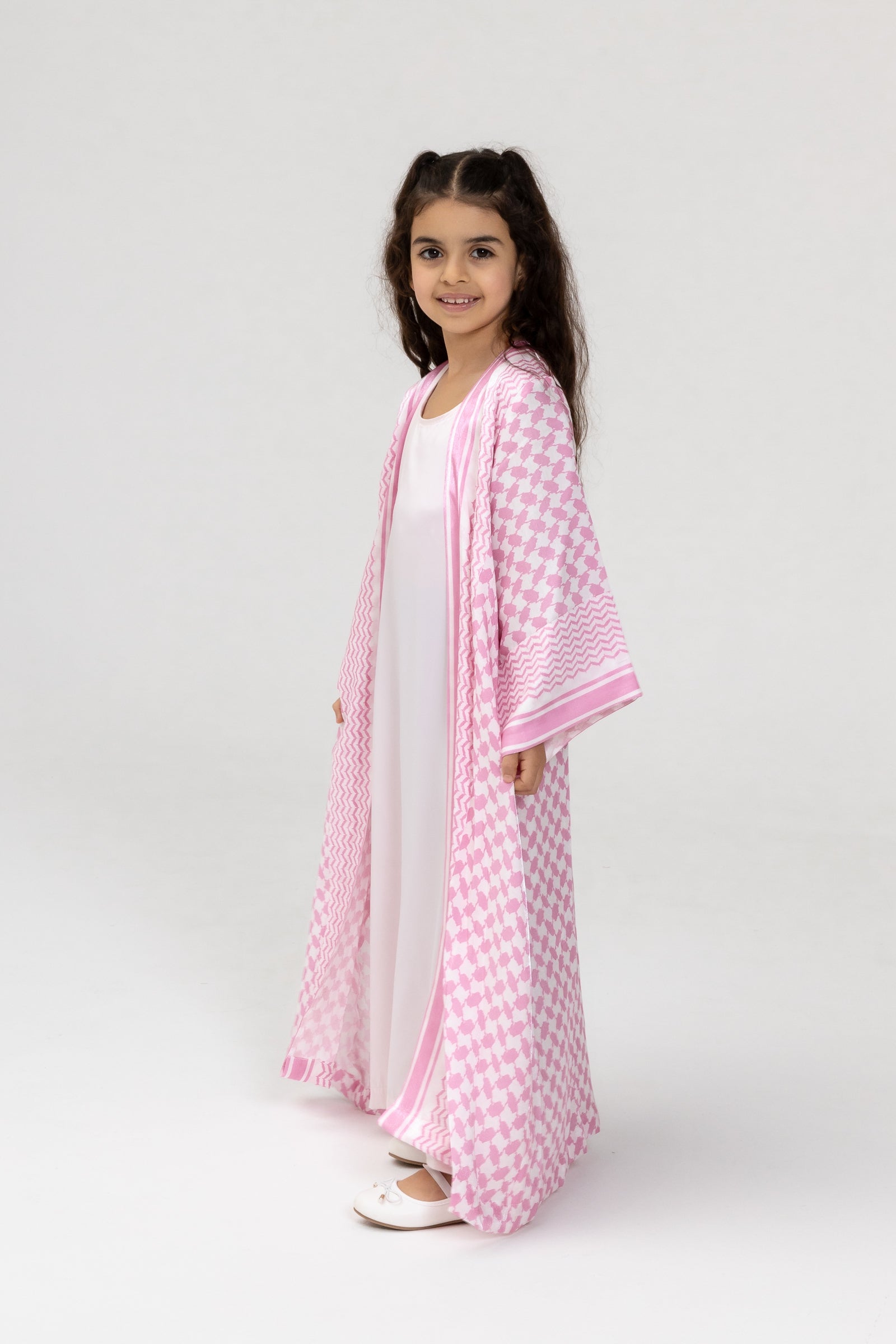Kid Keffiyeh Pink Abaya