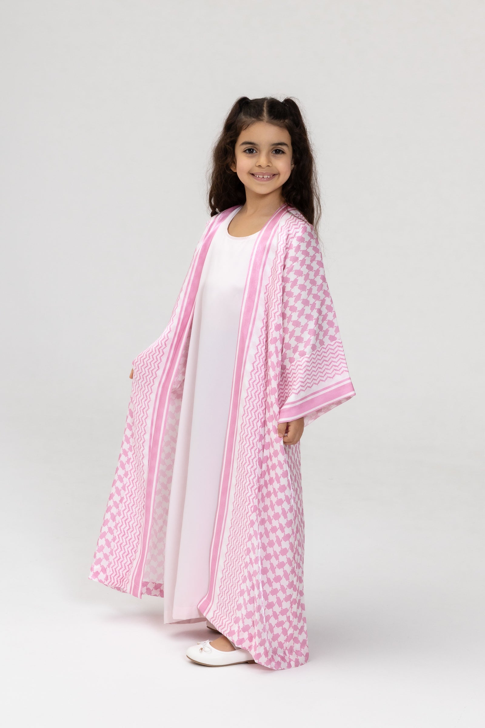 Kid Keffiyeh Pink Abaya