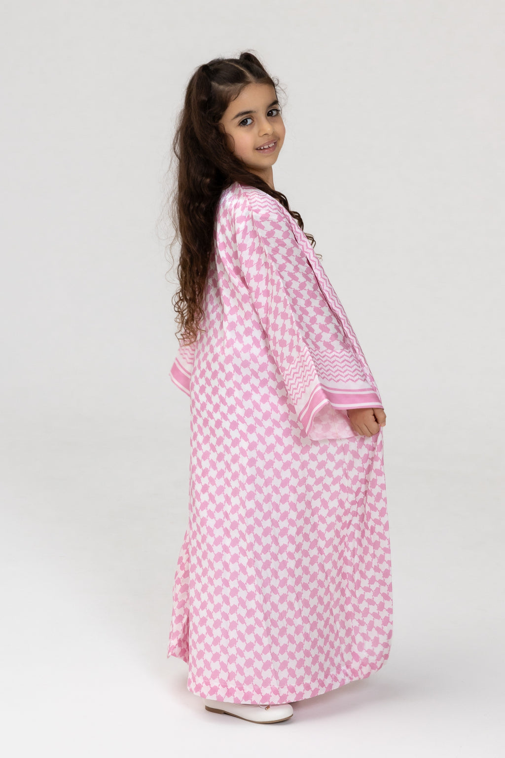 Kid Keffiyeh Pink Abaya