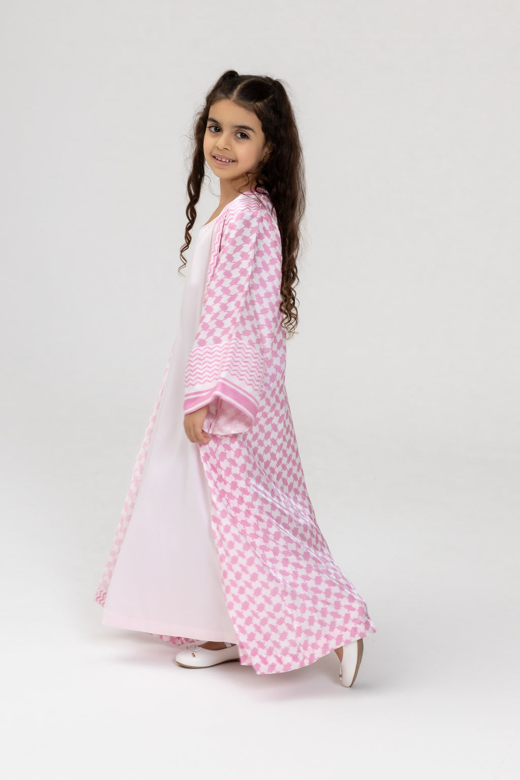 Kid Keffiyeh Pink Abaya