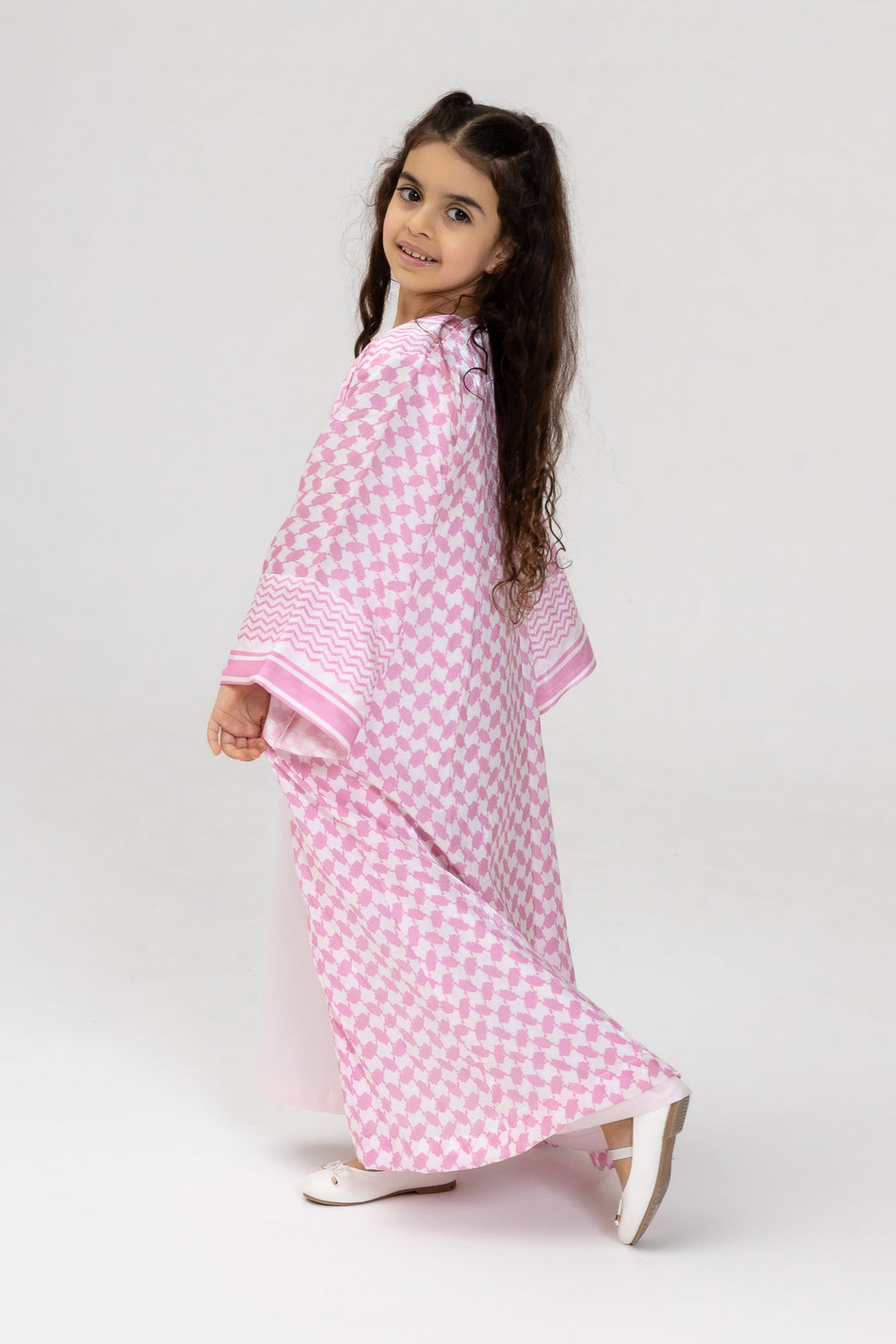 Kid Keffiyeh Pink Abaya