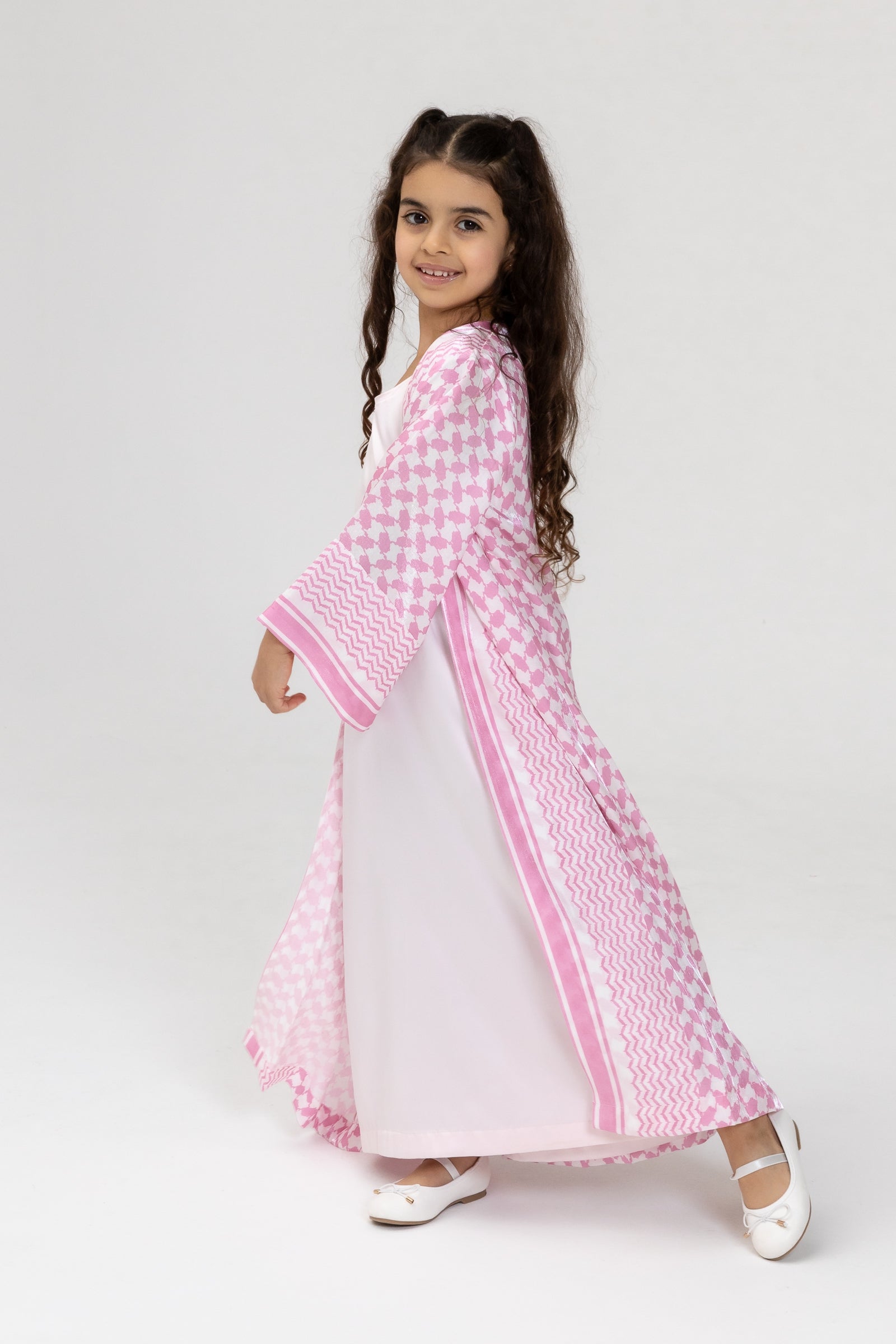 Kid Keffiyeh Pink Abaya