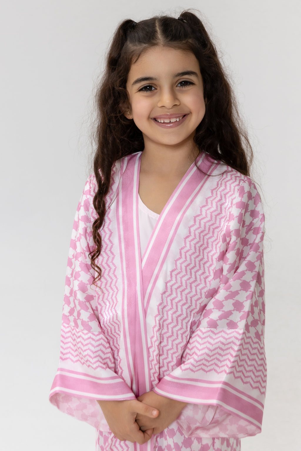 Kid Keffiyeh Pink Abaya