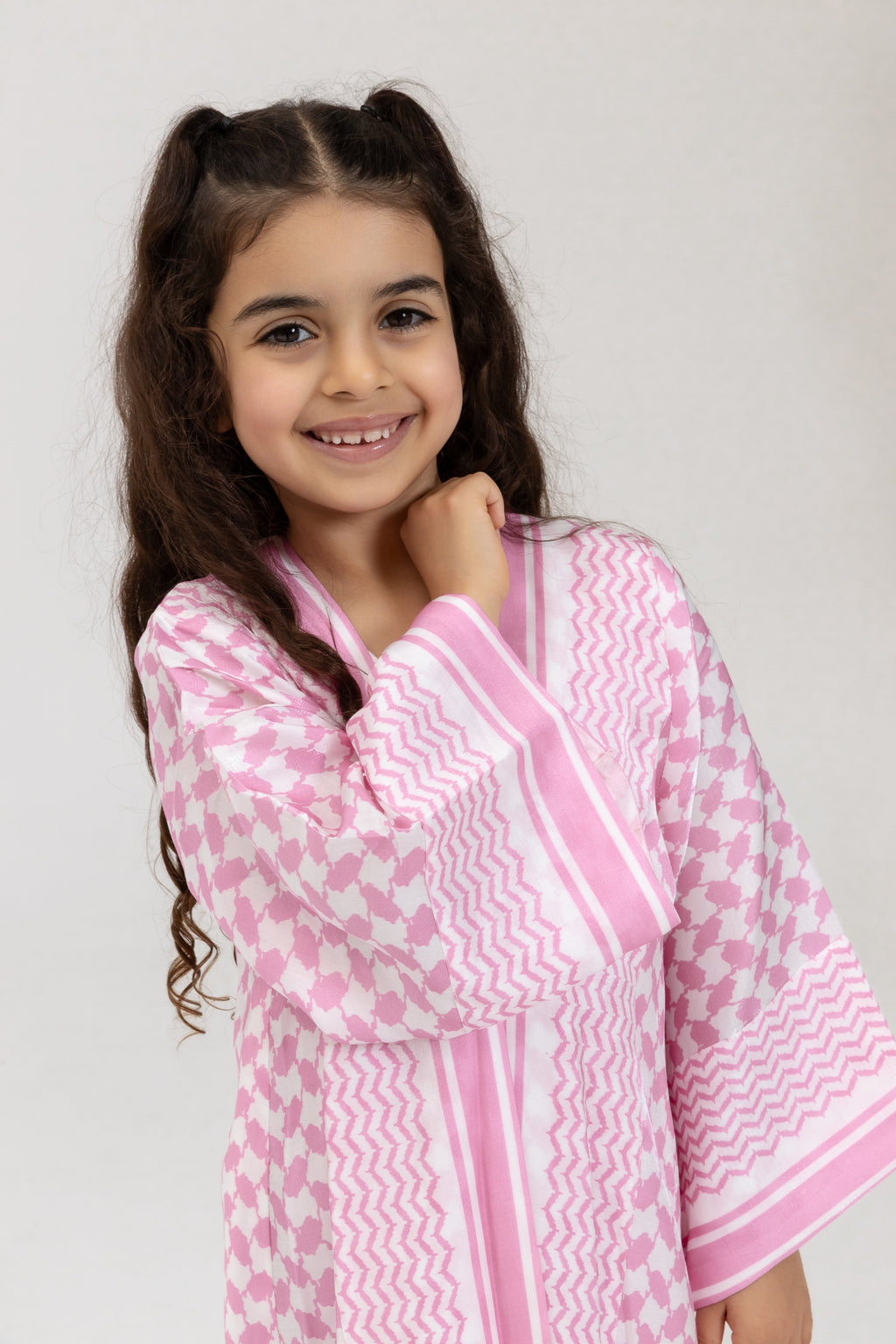 Kid Keffiyeh Pink Abaya