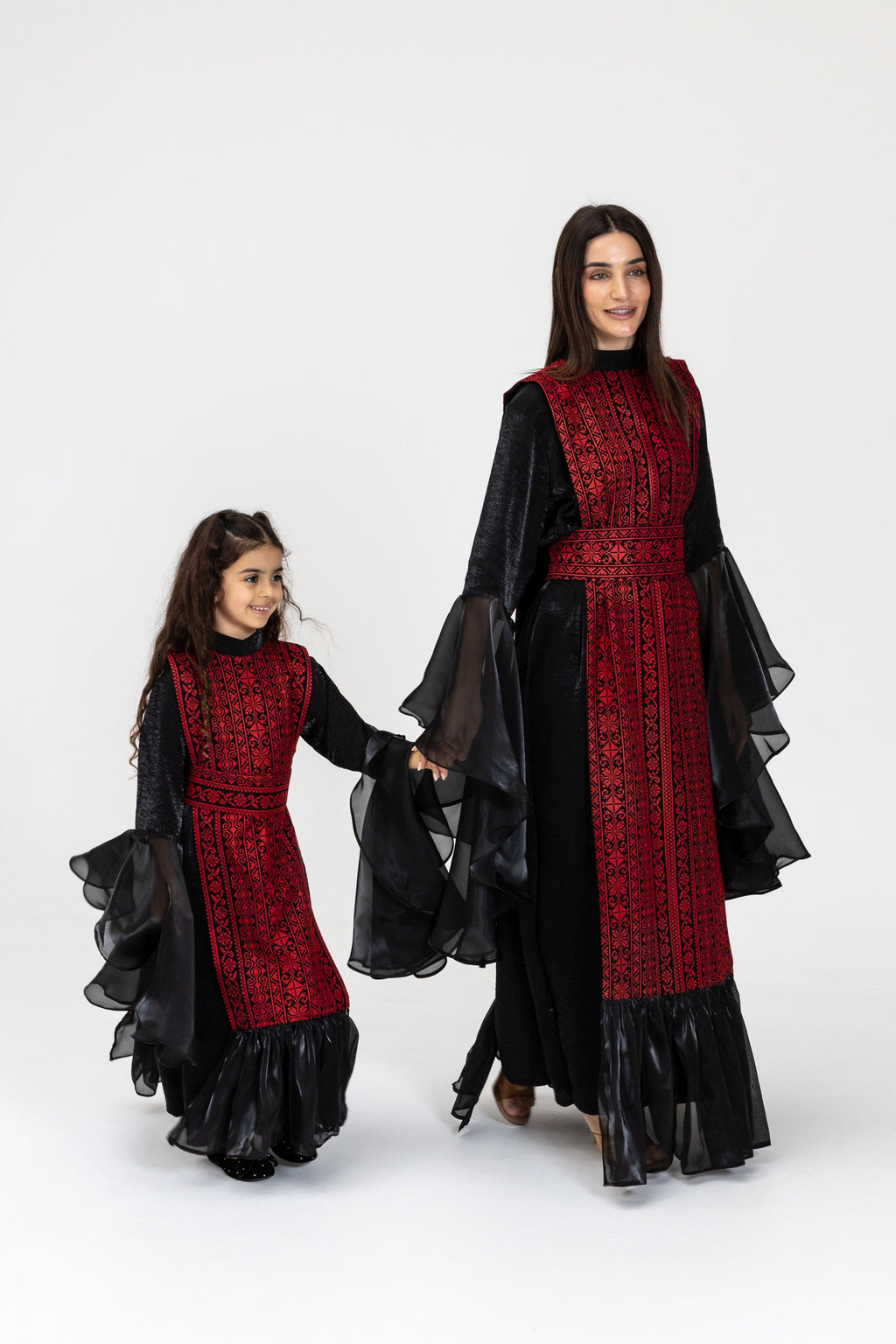Kids Black Dress with Embroidered Overlay