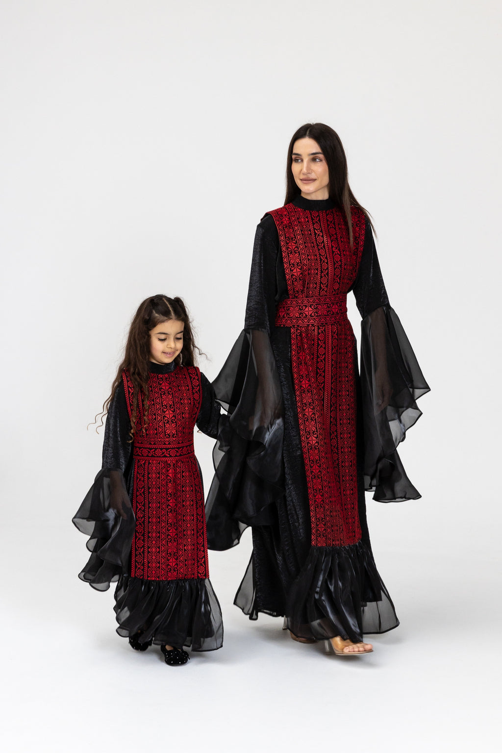 Kids Black Dress with Embroidered Overlay