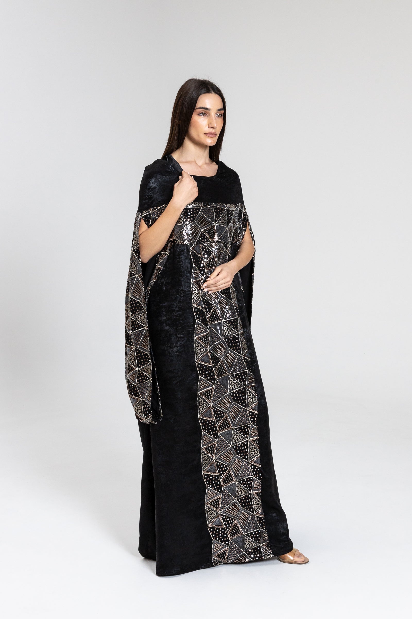 Black Kaftan with Embellishment