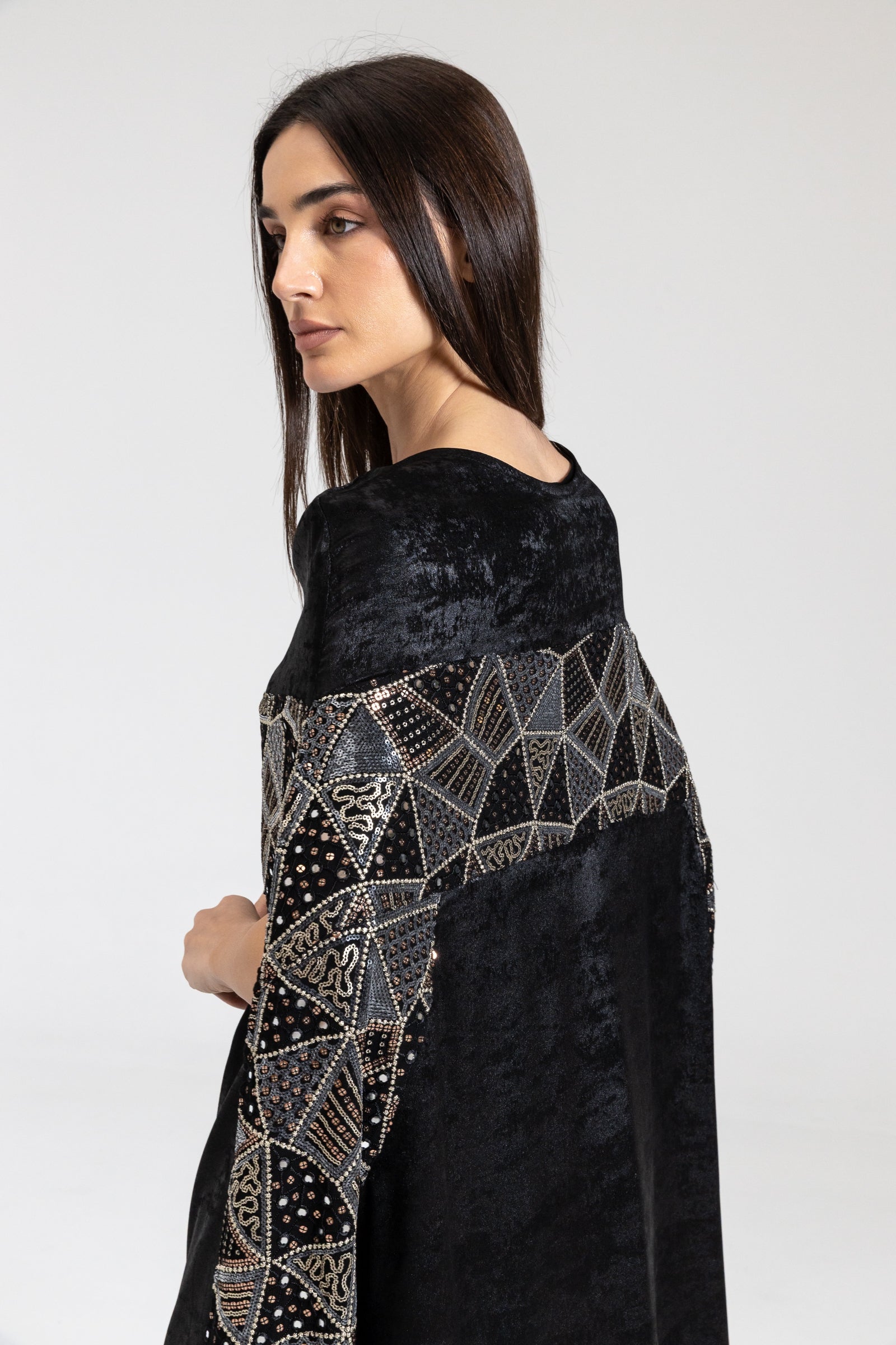 Black Kaftan with Embellishment