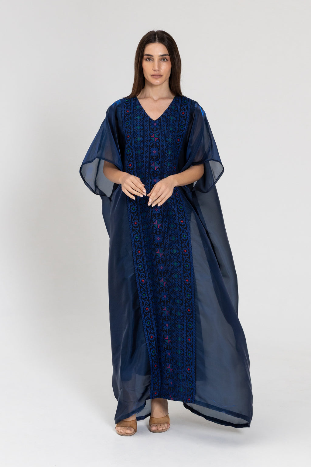 Navy Kaftan with Embroidery