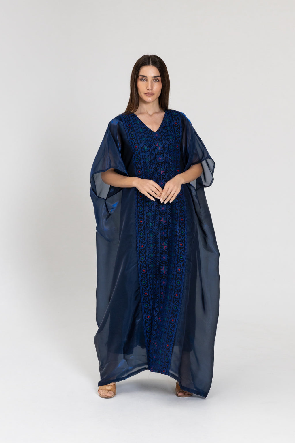 Navy Kaftan with Embroidery