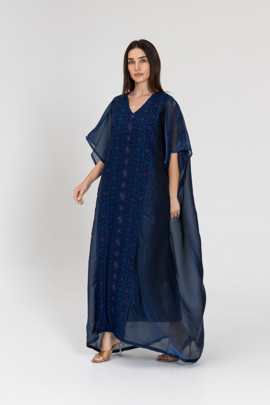 Navy Kaftan with Embroidery