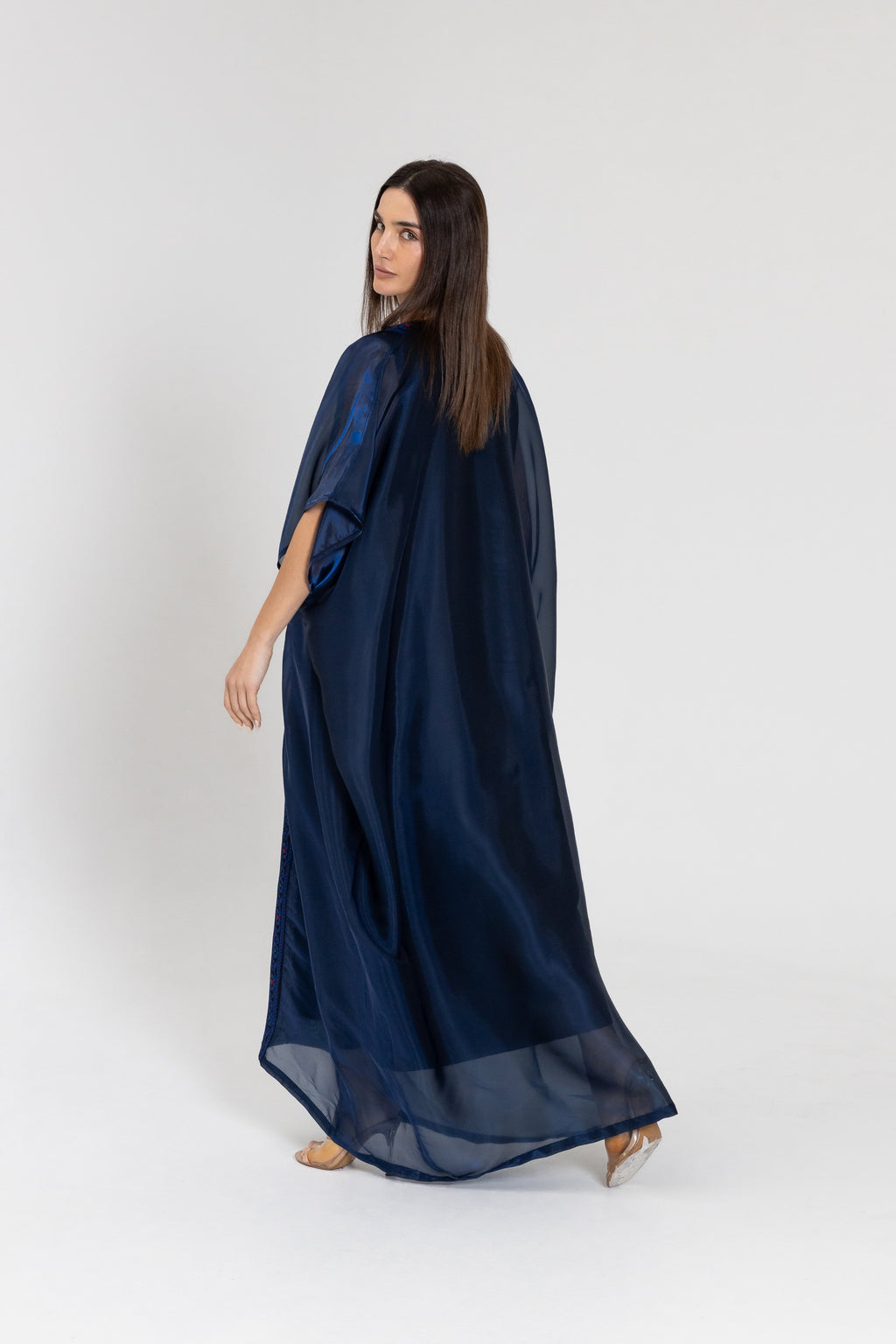 Navy Kaftan with Embroidery