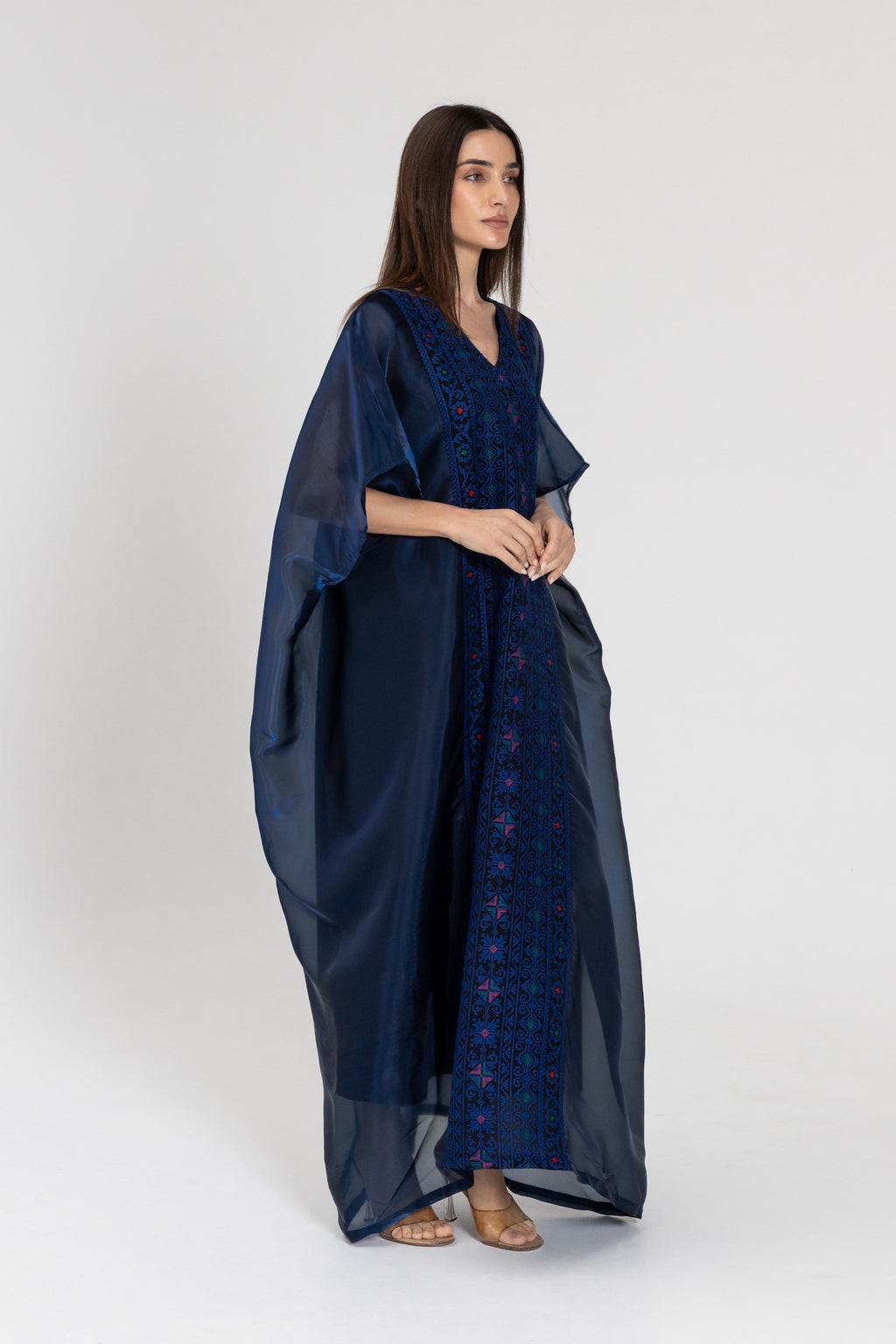 Navy Kaftan with Embroidery