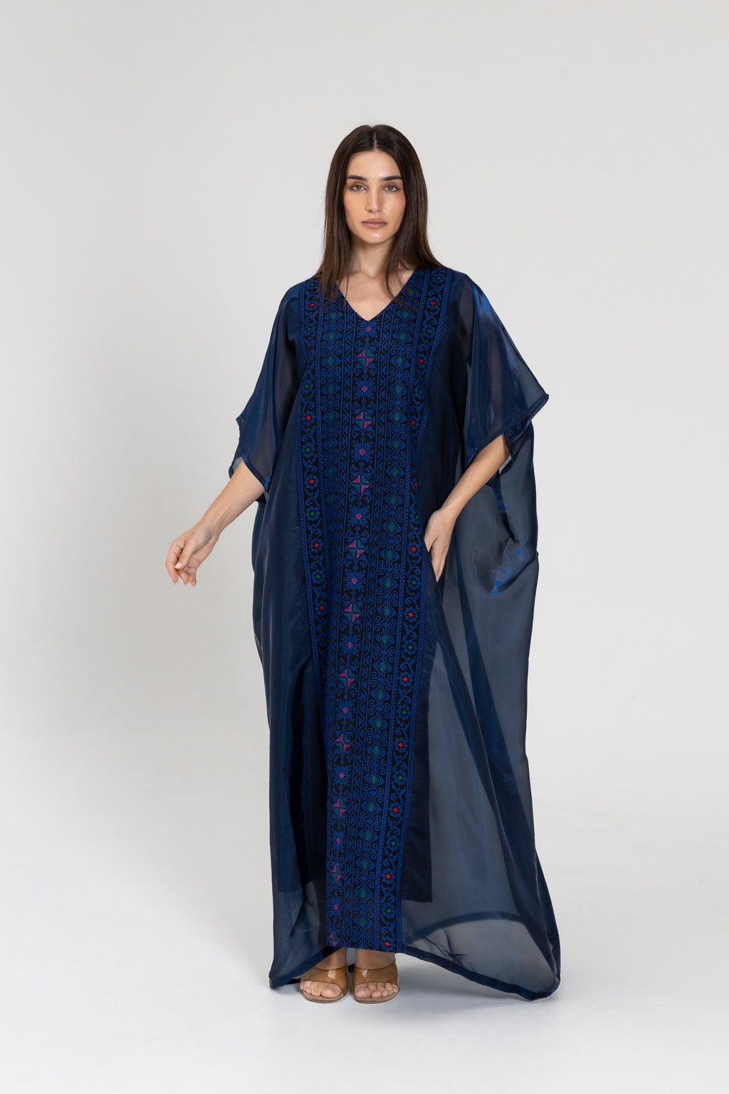 Navy Kaftan with Embroidery