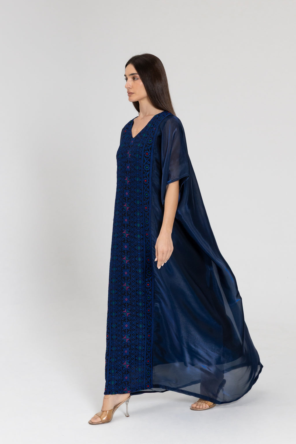 Navy Kaftan with Embroidery