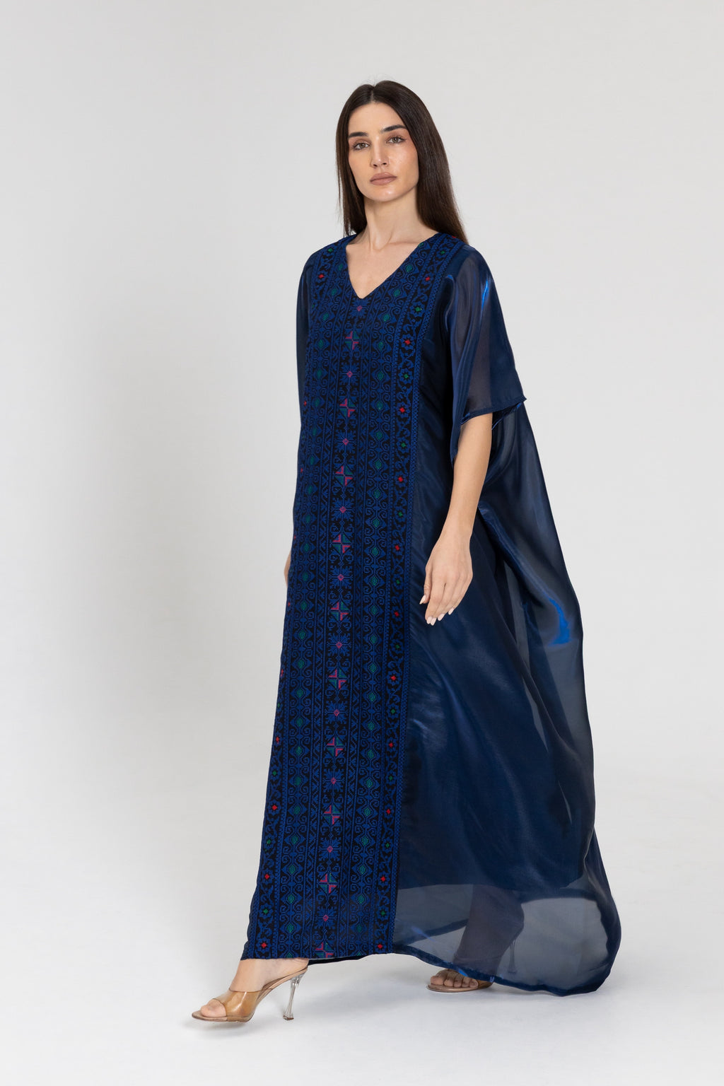 Navy Kaftan with Embroidery