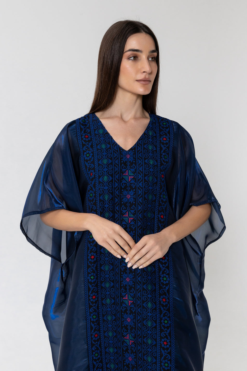 Navy Kaftan with Embroidery