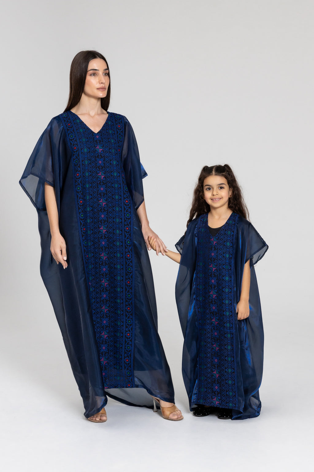 Kids Navy Kaftan with Embroidery
