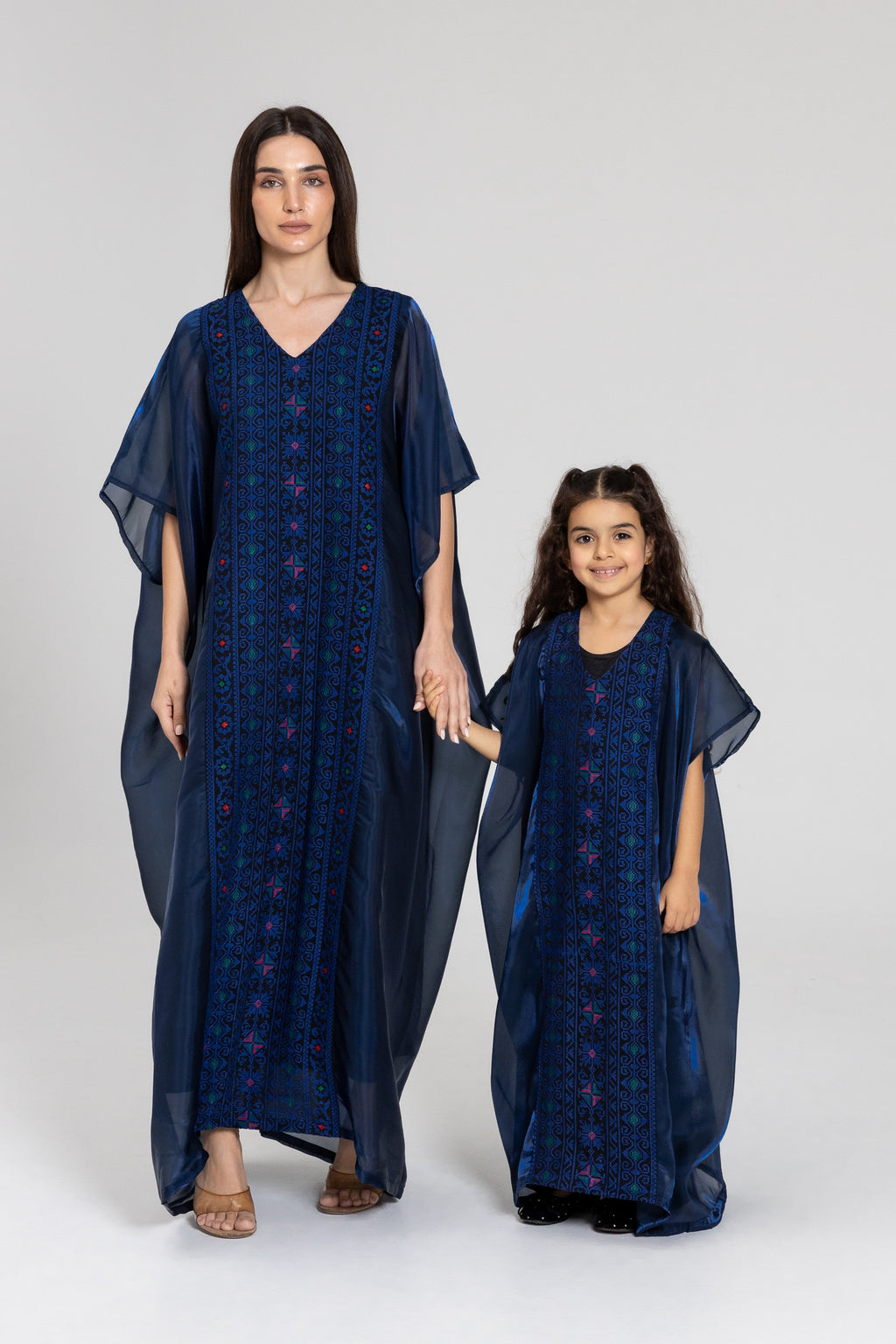 Kids Navy Kaftan with Embroidery