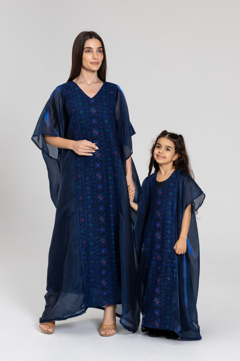 Kids Navy Kaftan with Embroidery