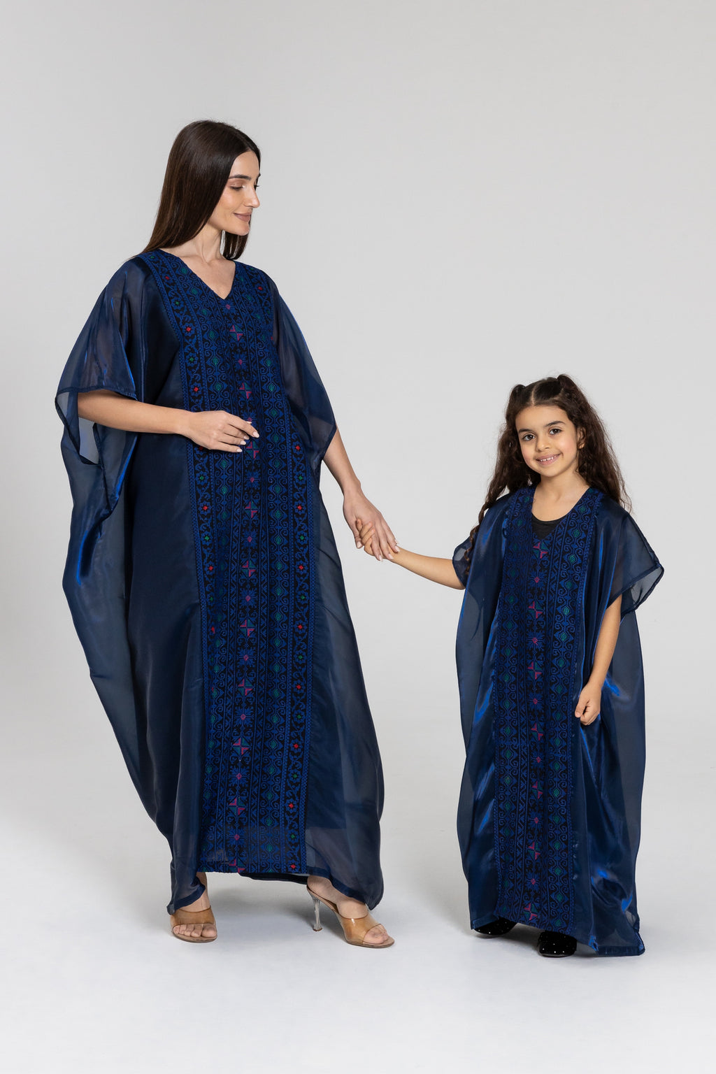 Kids Navy Kaftan with Embroidery