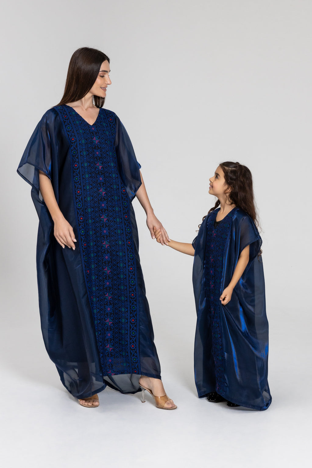 Kids Navy Kaftan with Embroidery