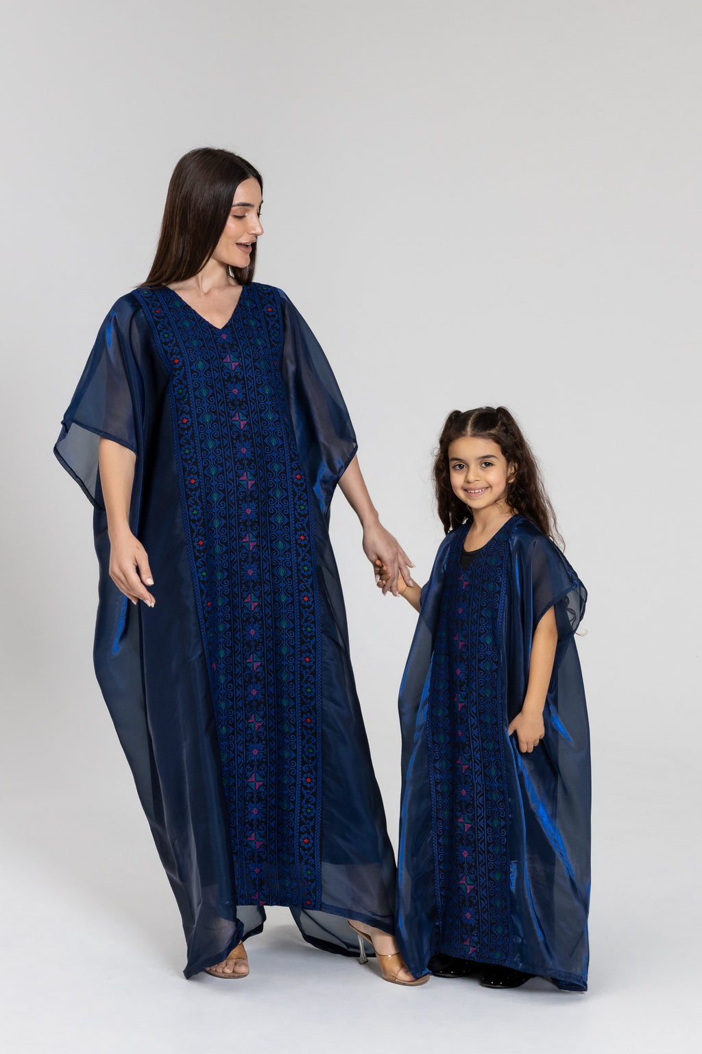 Kids Navy Kaftan with Embroidery