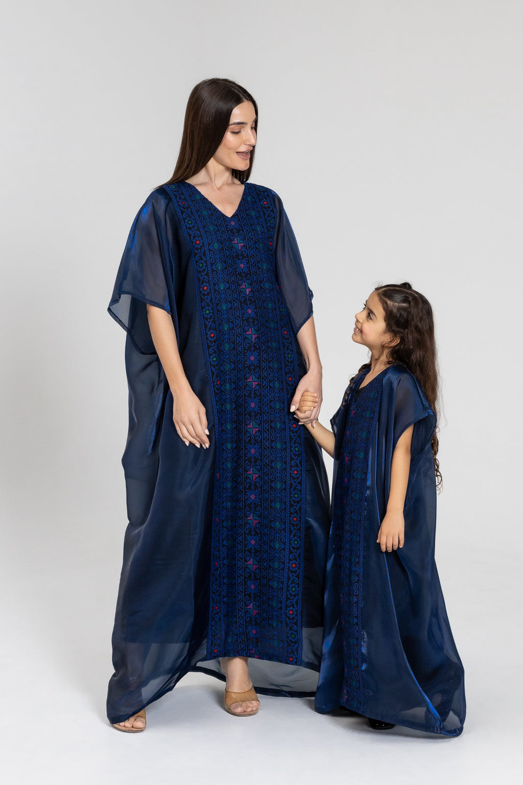 Kids Navy Kaftan with Embroidery