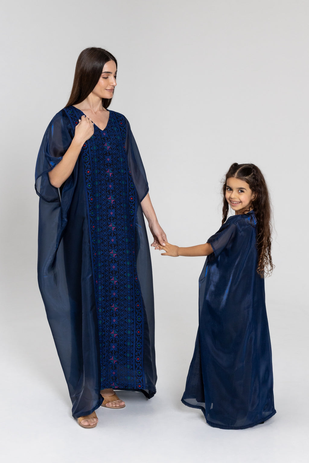 Kids Navy Kaftan with Embroidery