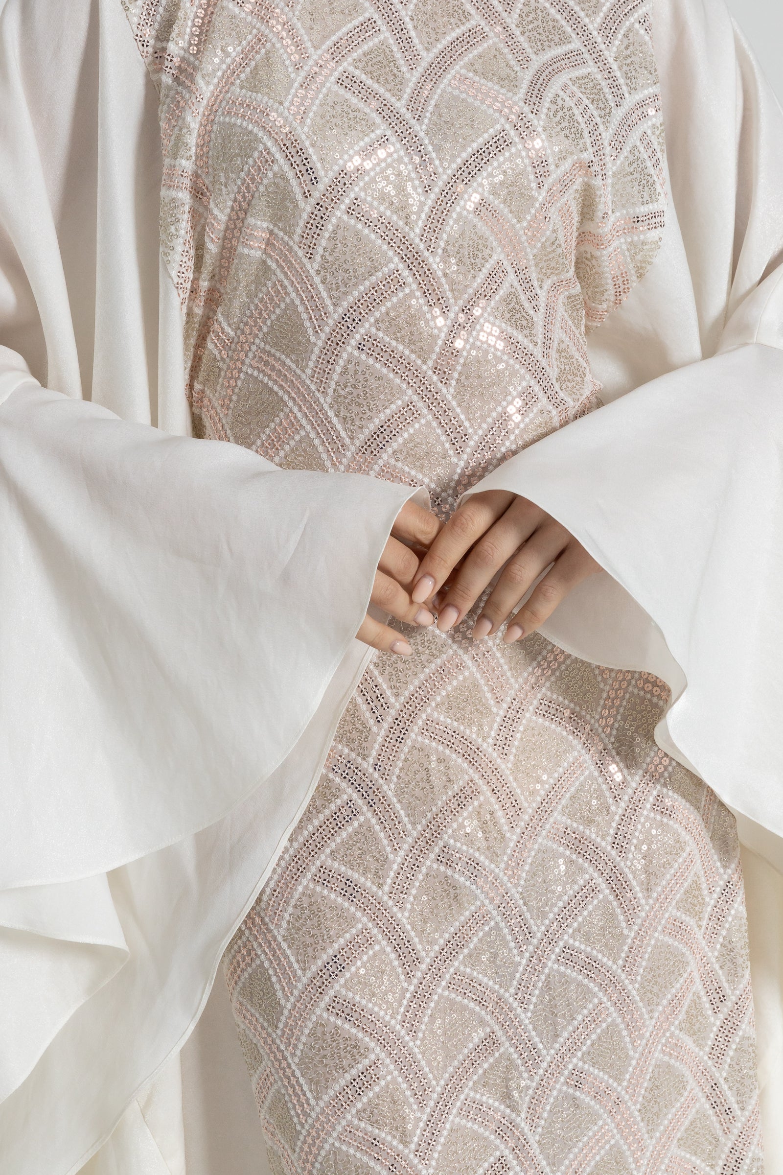 White Embellished Kaftan