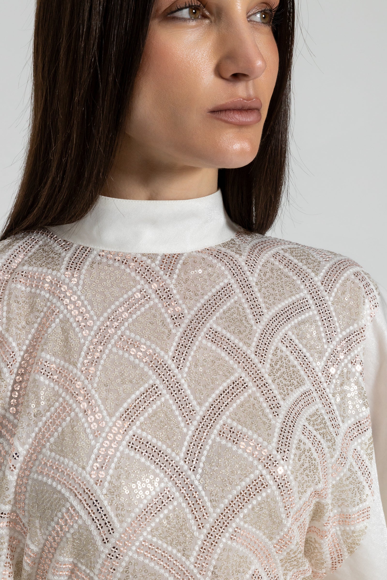 White Embellished Kaftan