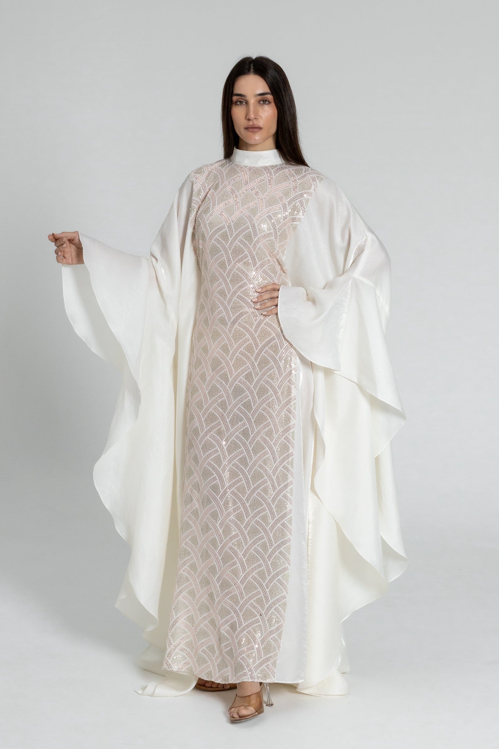 White Embellished Kaftan