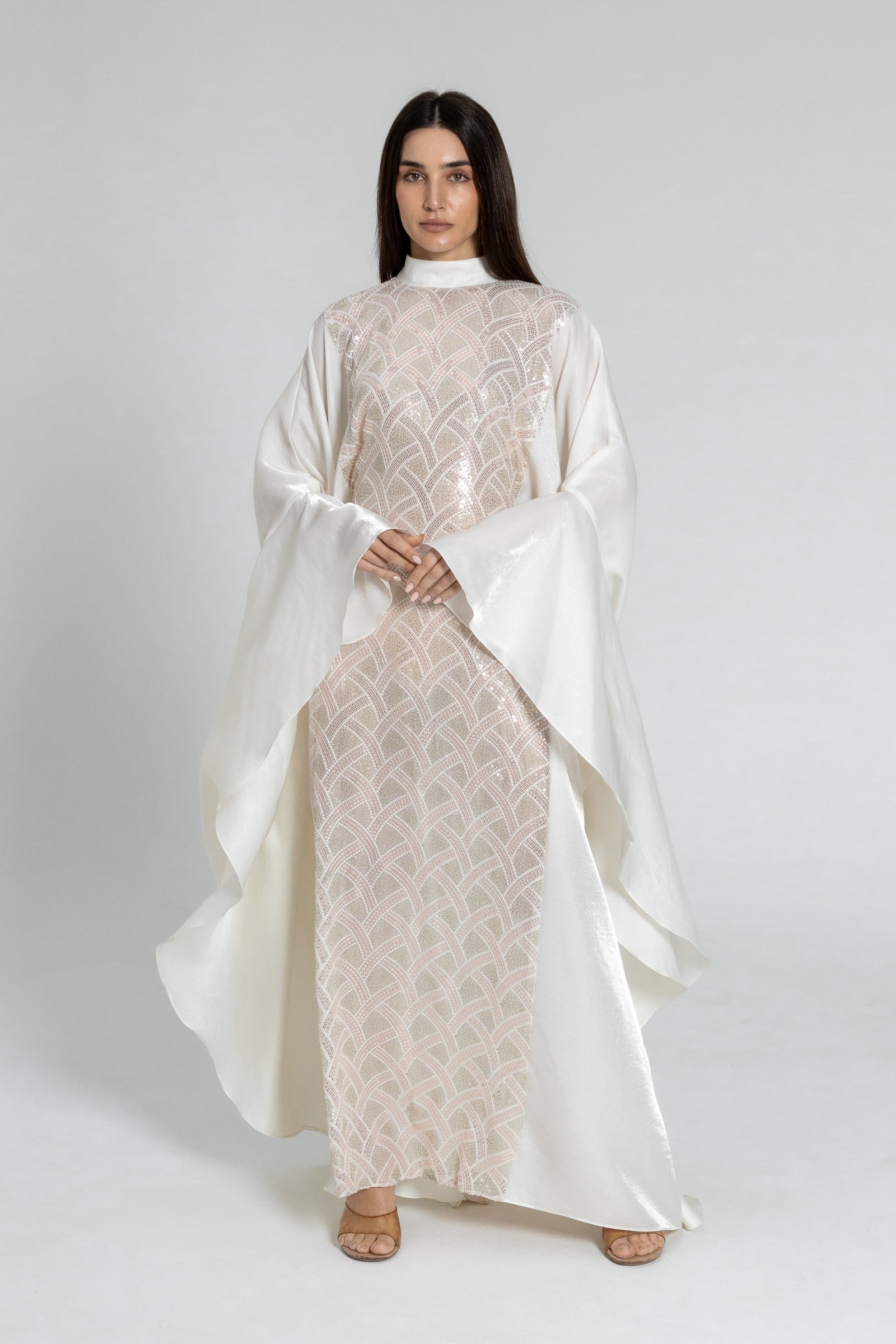 White Embellished Kaftan