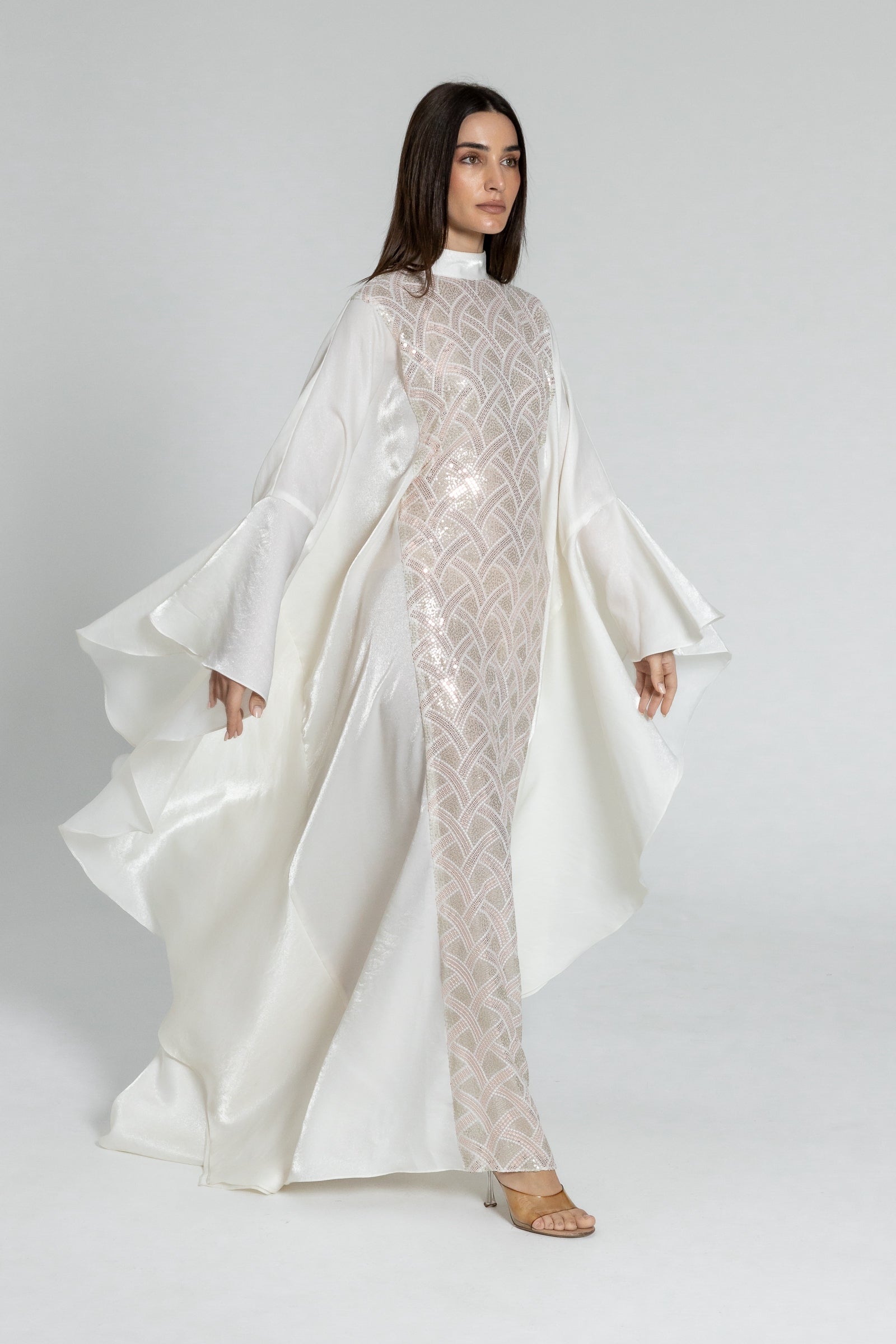 White Embellished Kaftan
