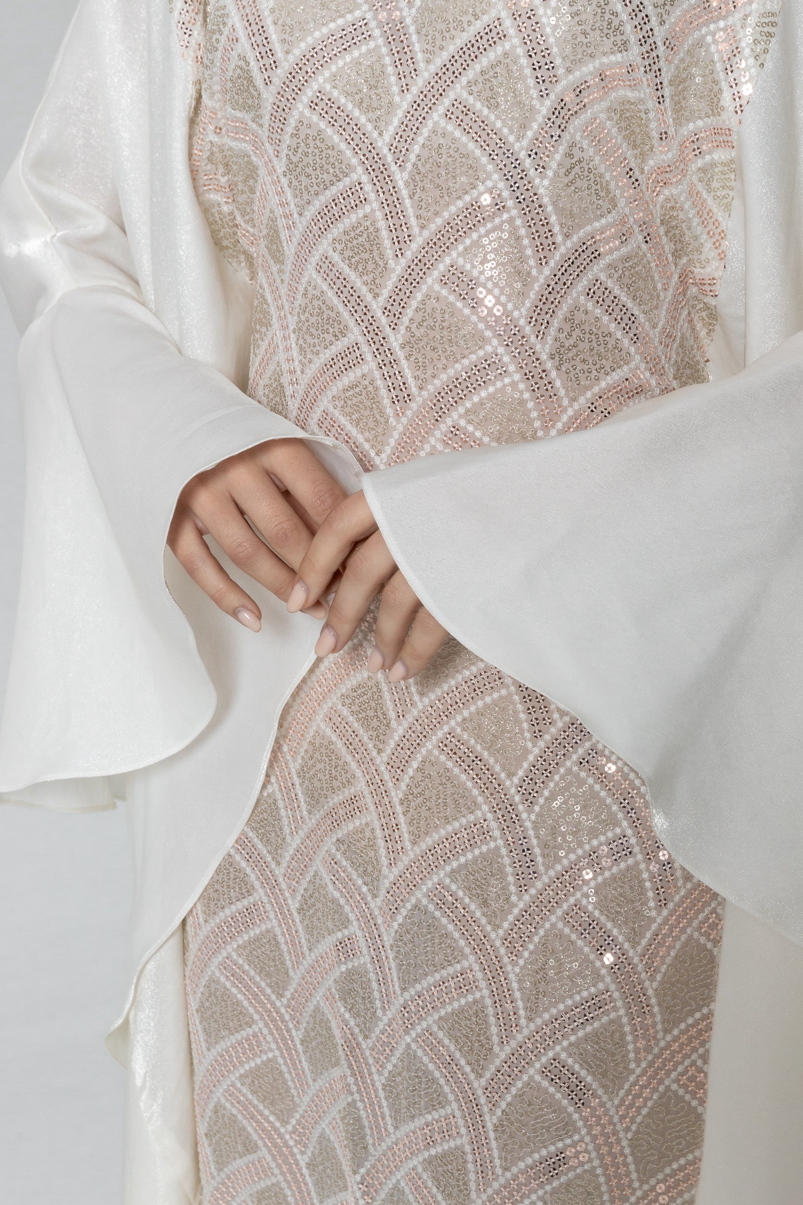 White Embellished Kaftan