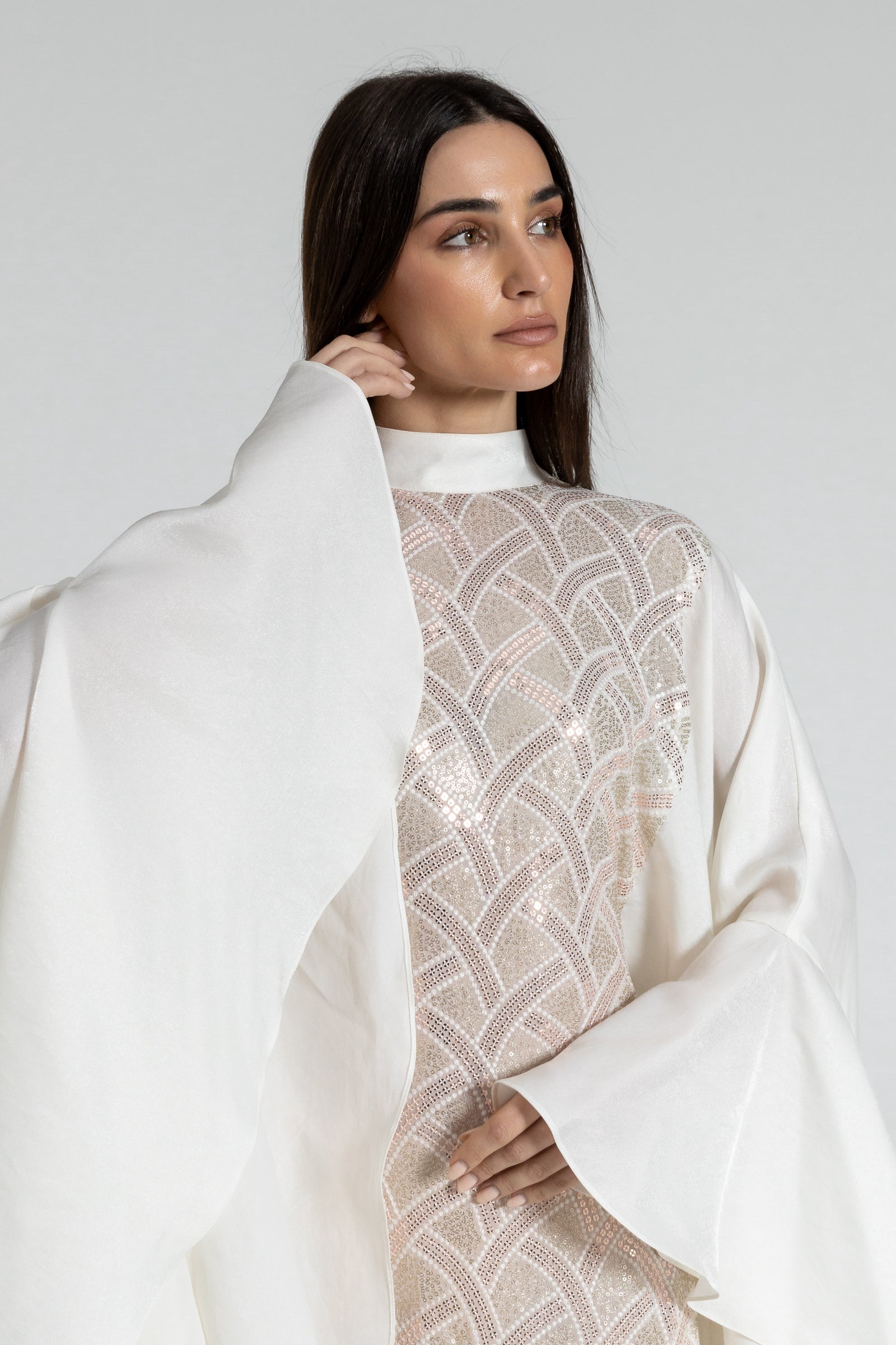 White Embellished Kaftan