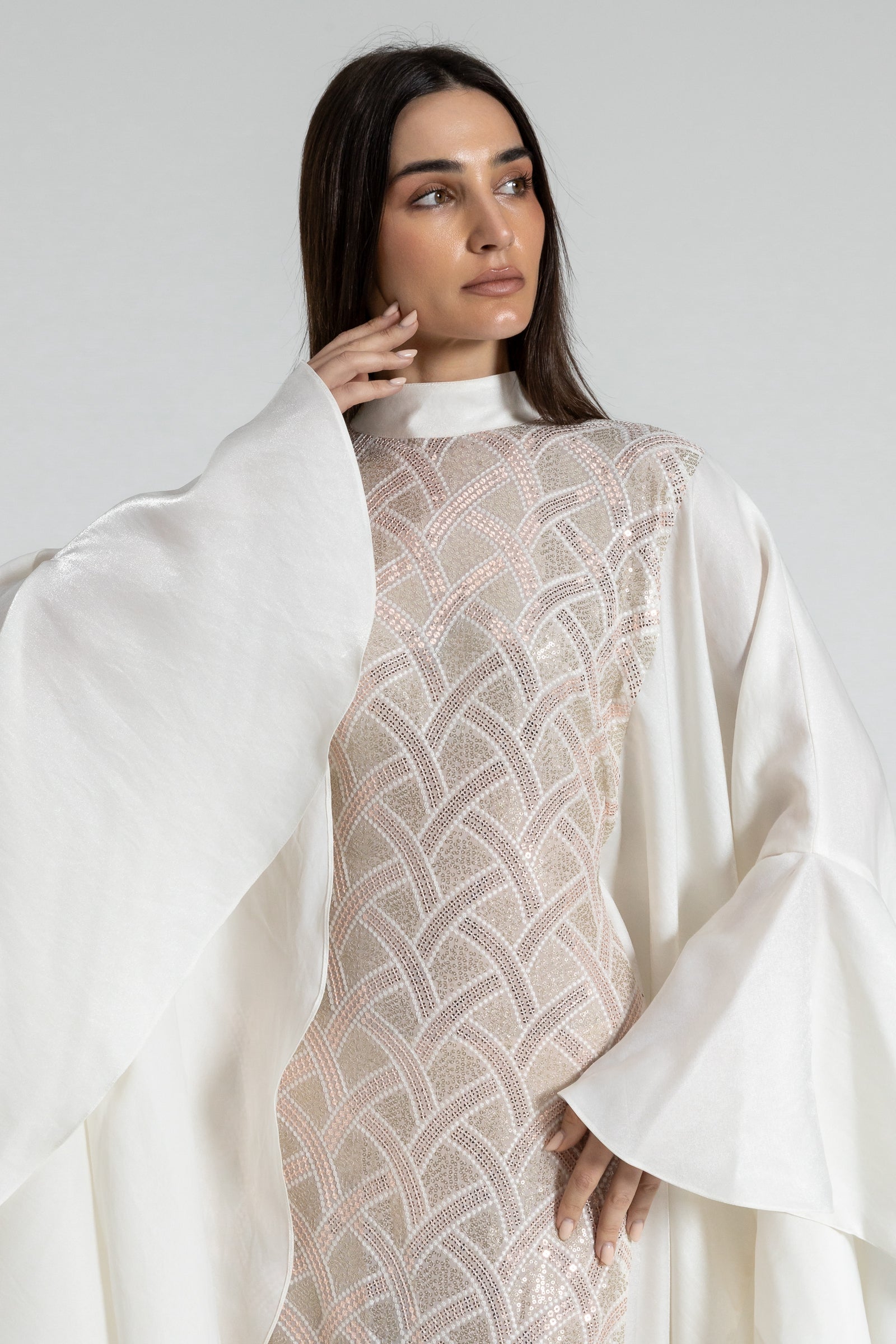 White Embellished Kaftan