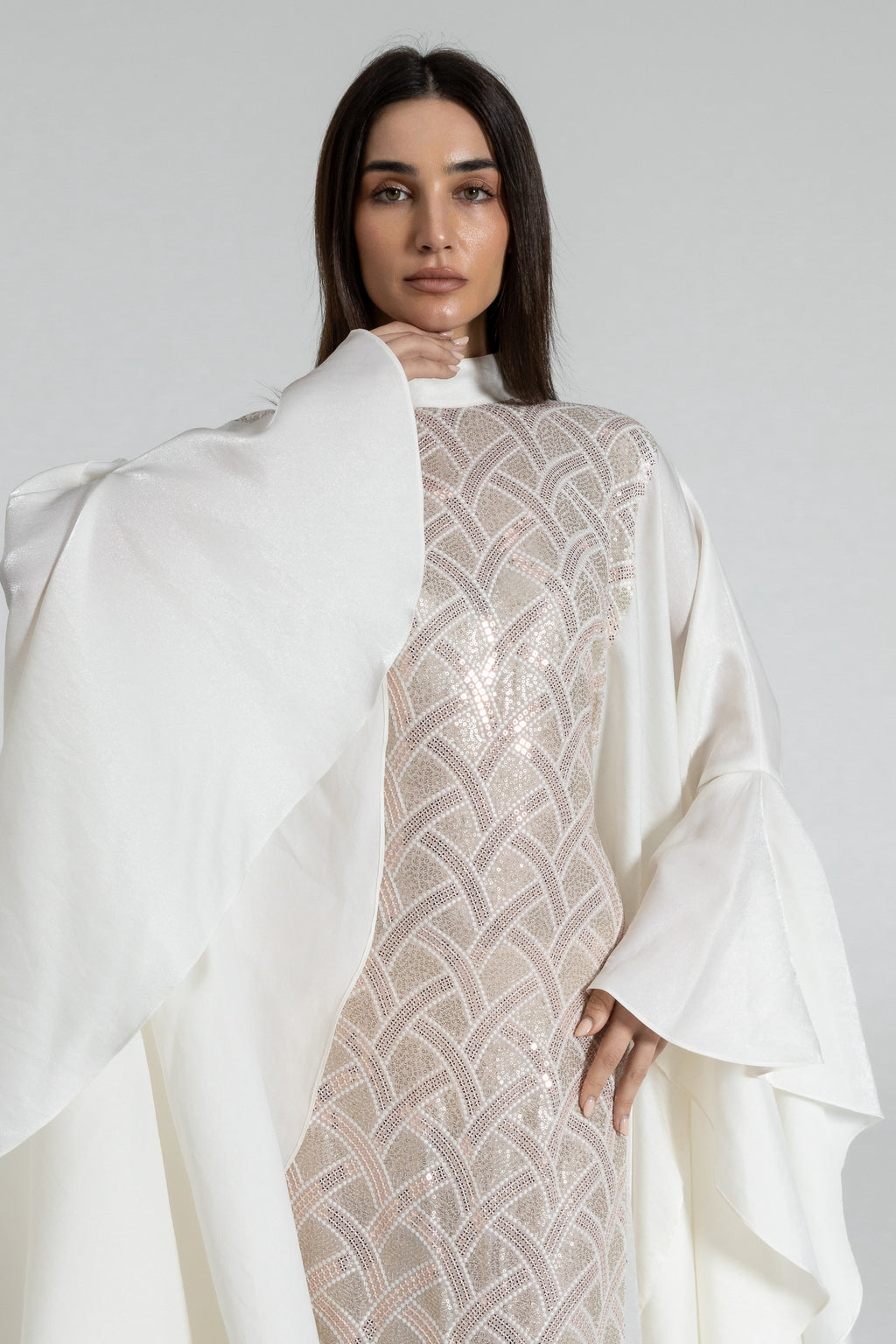 White Embellished Kaftan