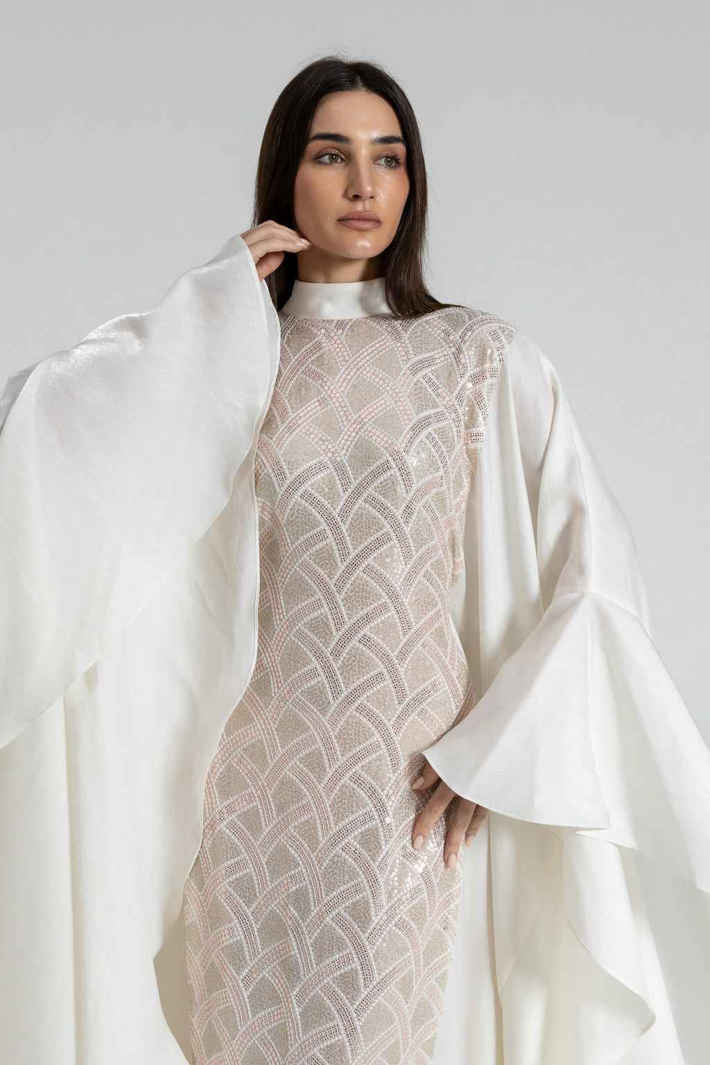 White Embellished Kaftan