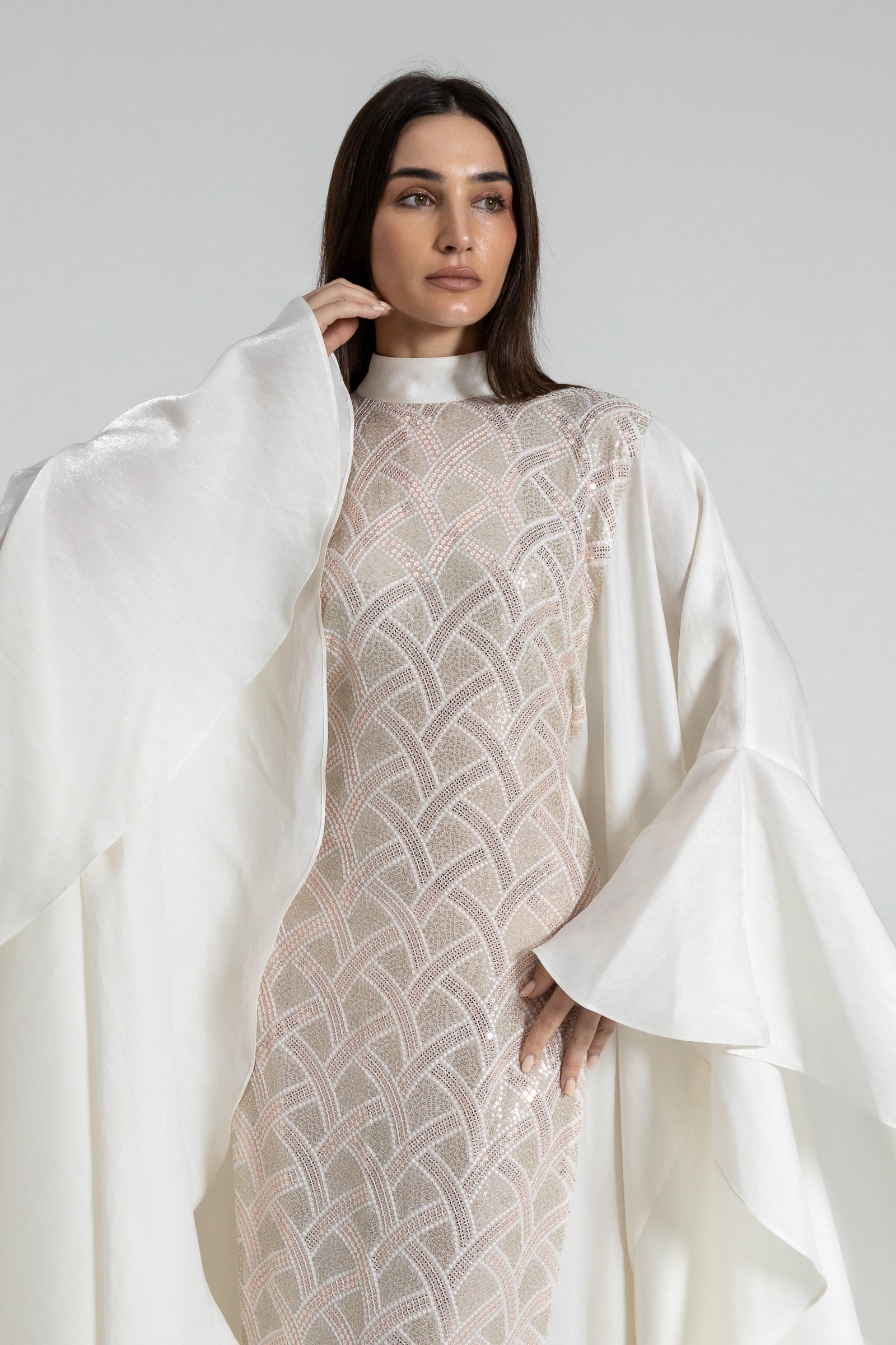 White Embellished Kaftan