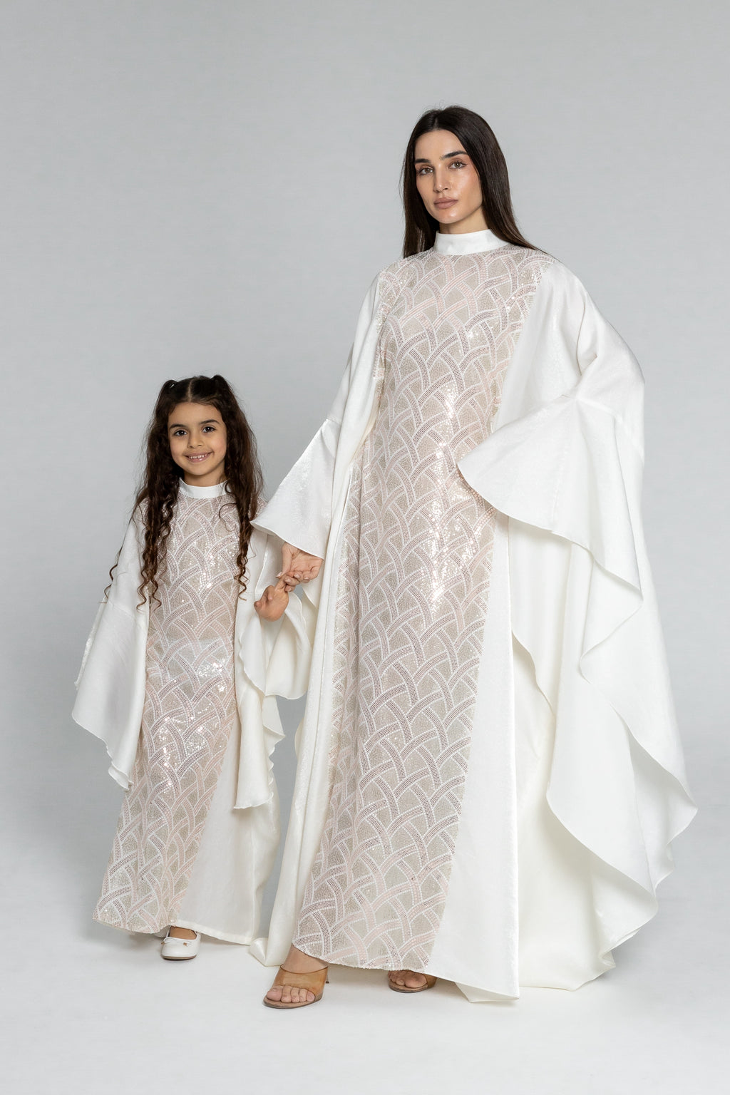 Kids White Embellished Kaftan