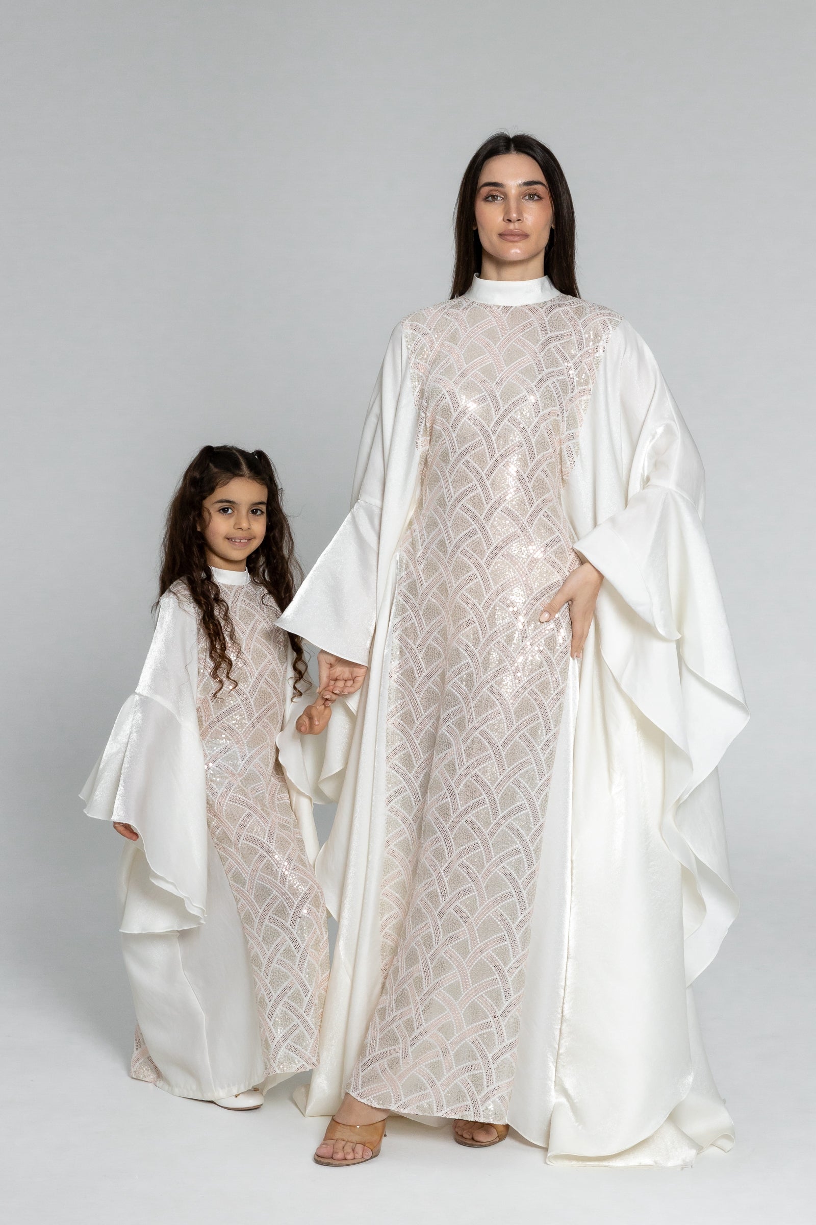 Kids White Embellished Kaftan