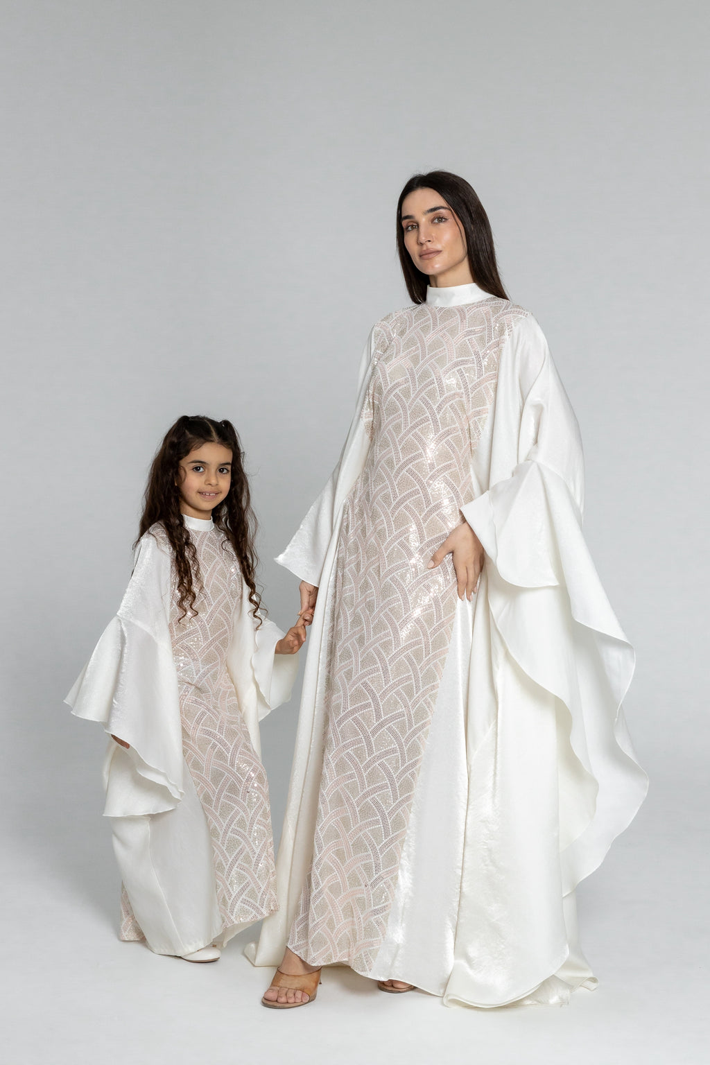 Kids White Embellished Kaftan