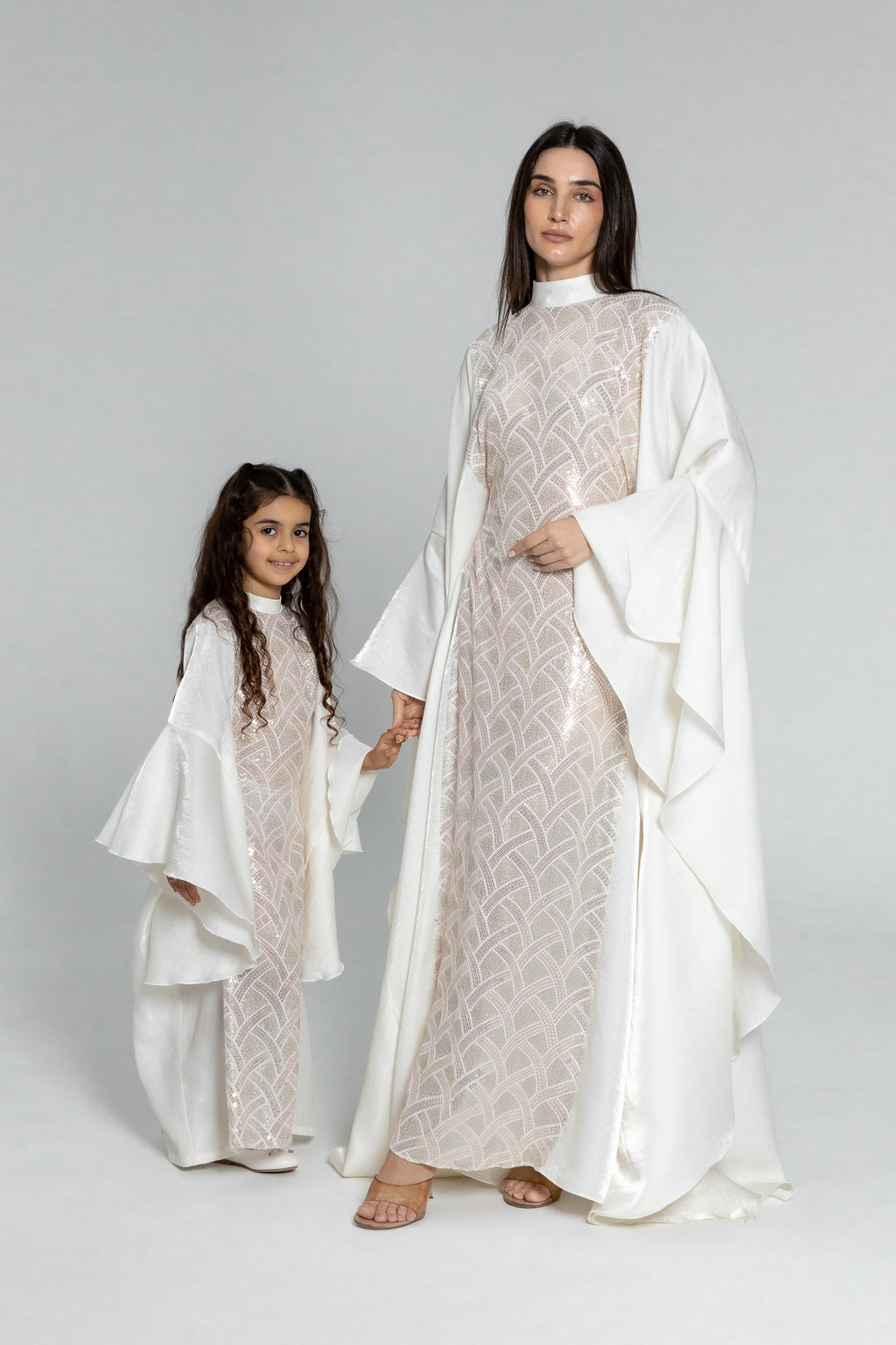 Kids White Embellished Kaftan