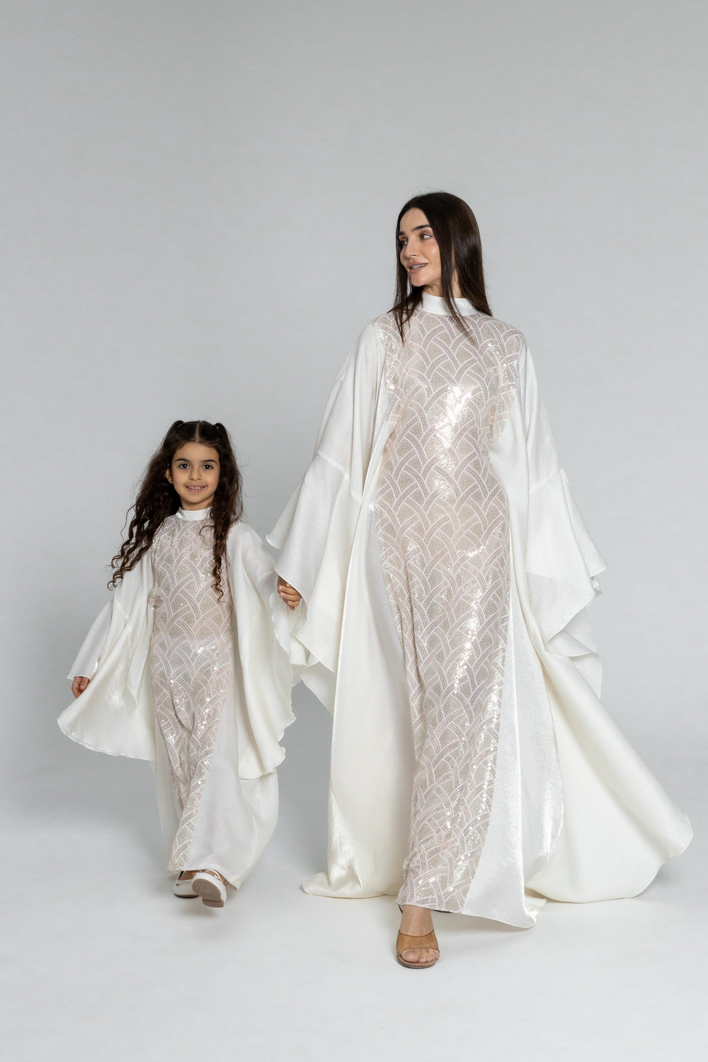 Kids White Embellished Kaftan