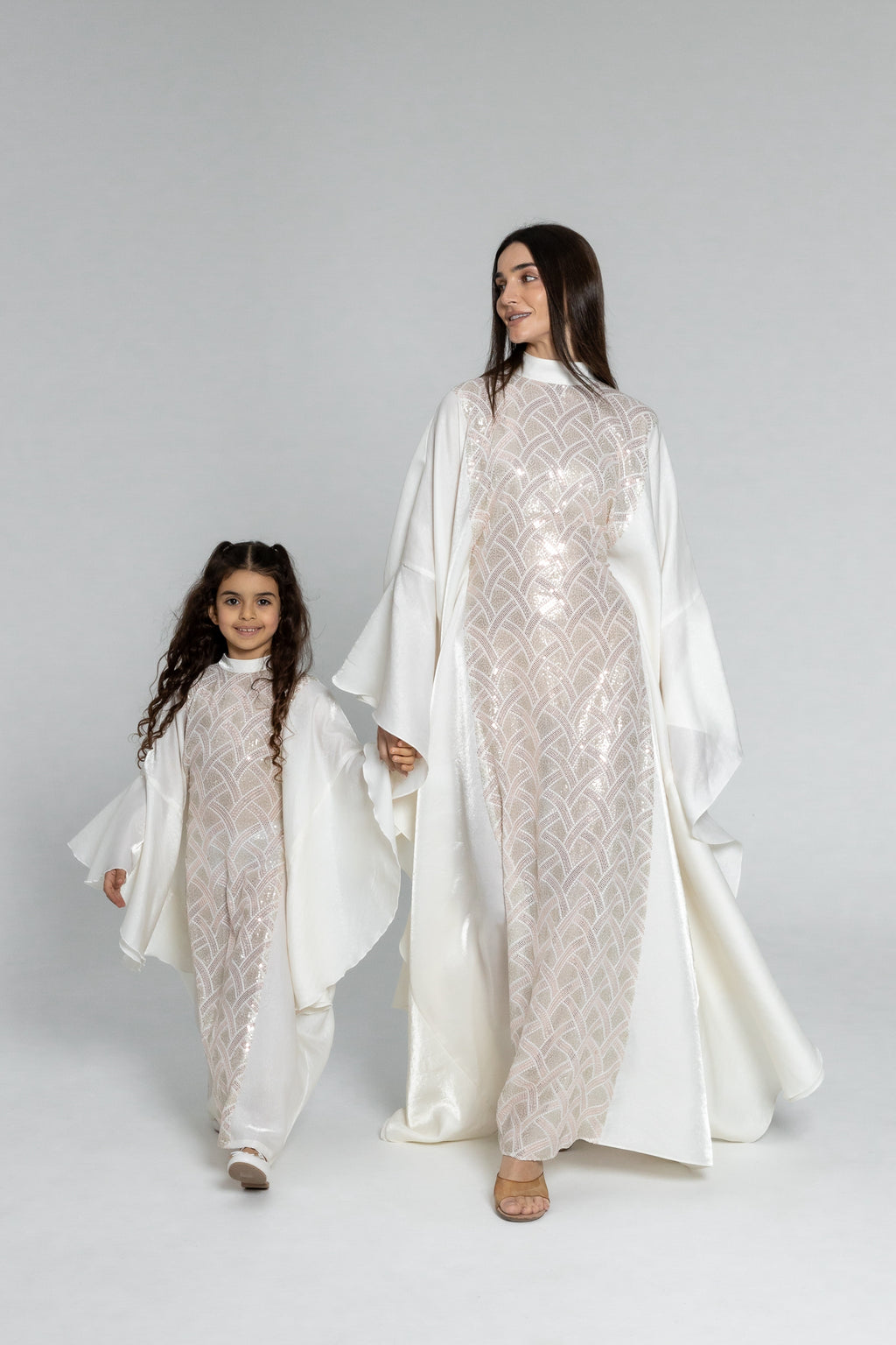 Kids White Embellished Kaftan