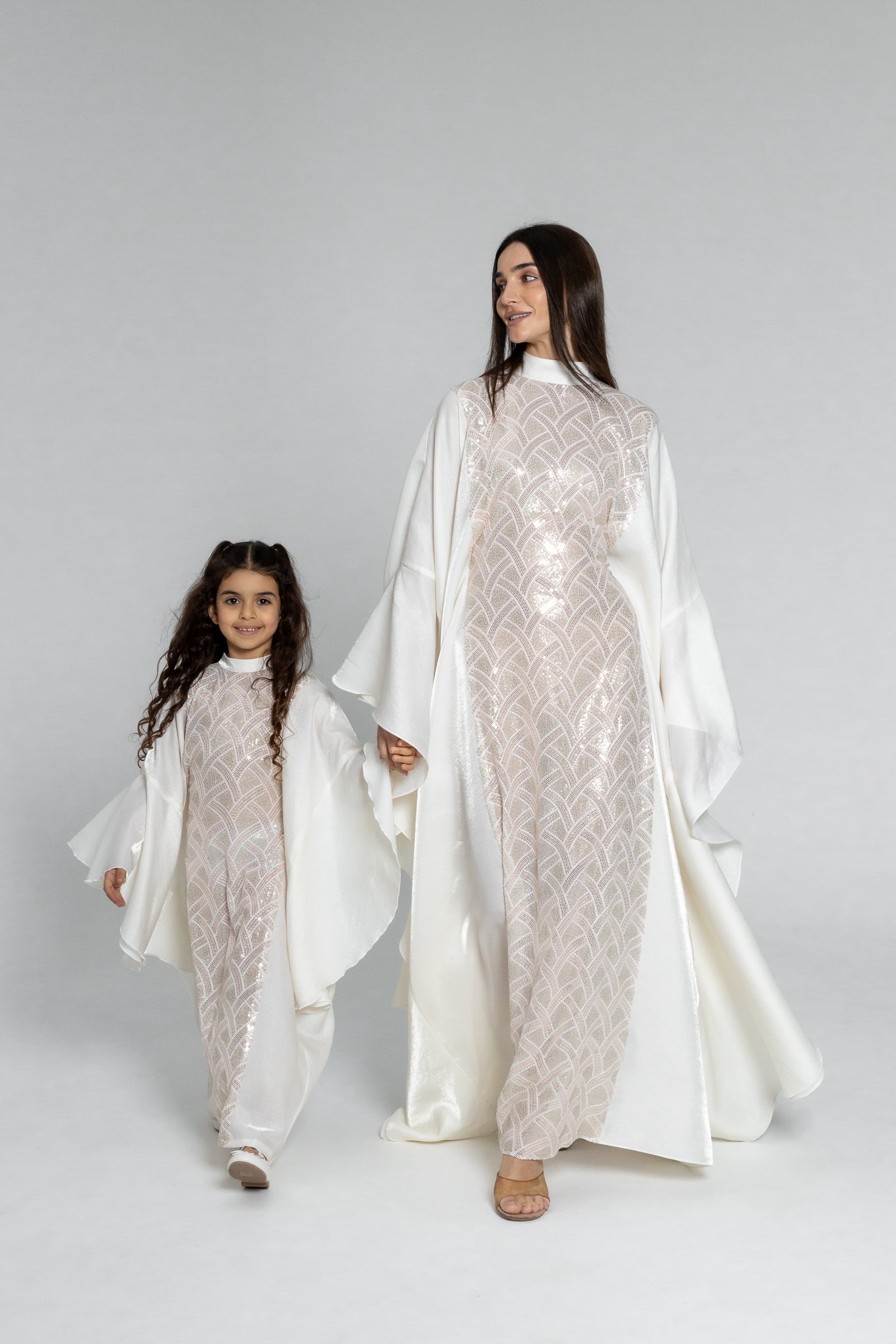 Kids White Embellished Kaftan