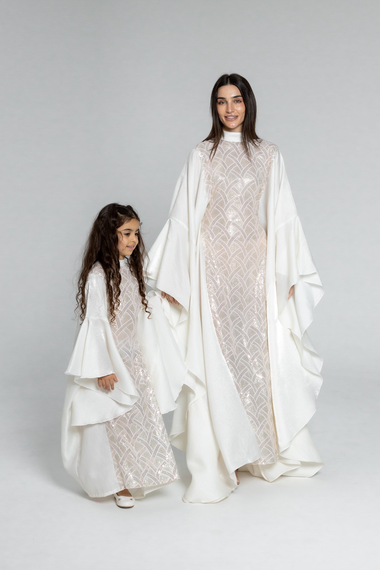 Kids White Embellished Kaftan