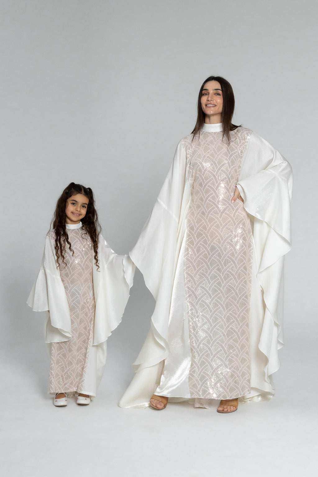 Kids White Embellished Kaftan